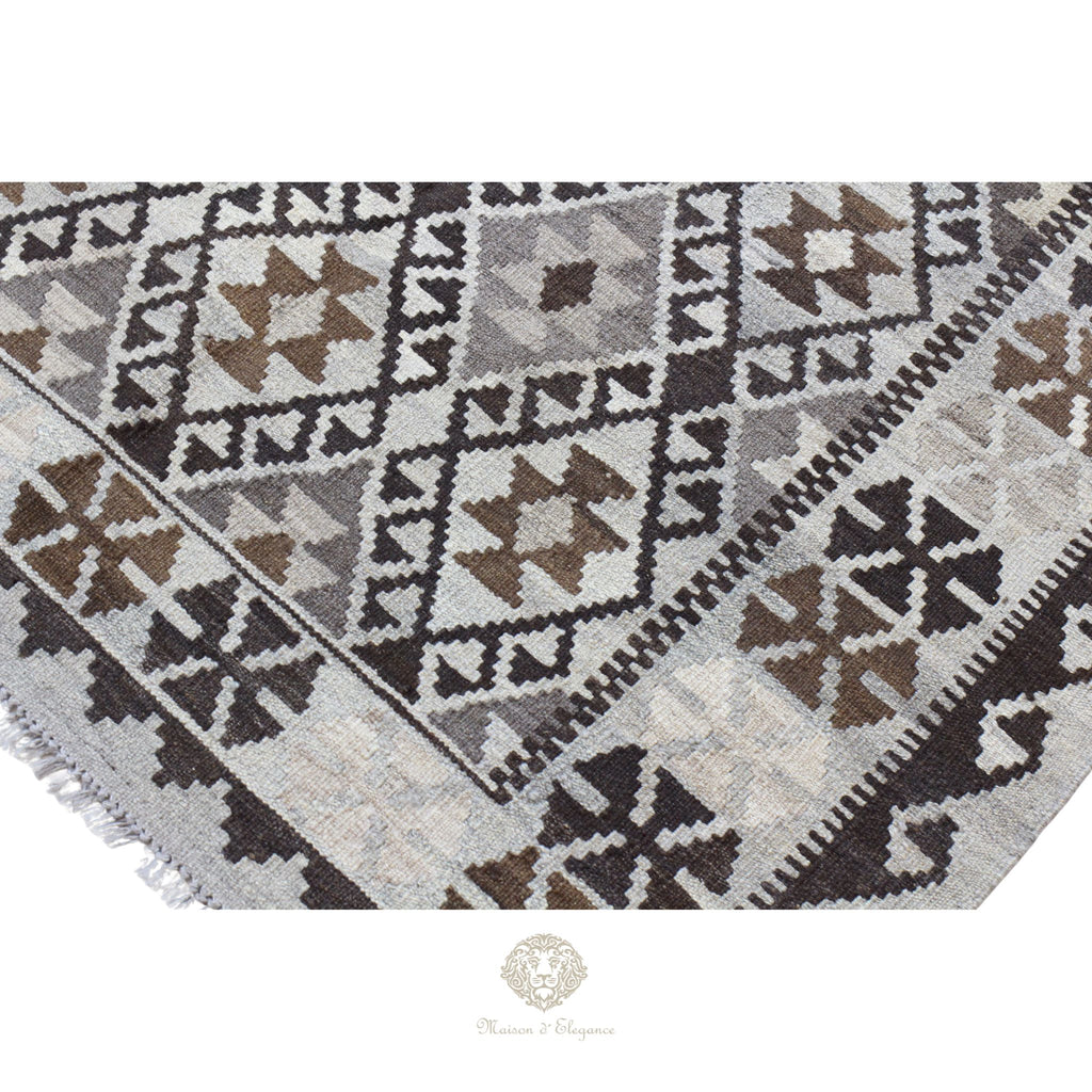 Alfombra Kilim Transicional Lana Geométrica 206 x 131 cm | Tintes Naturales