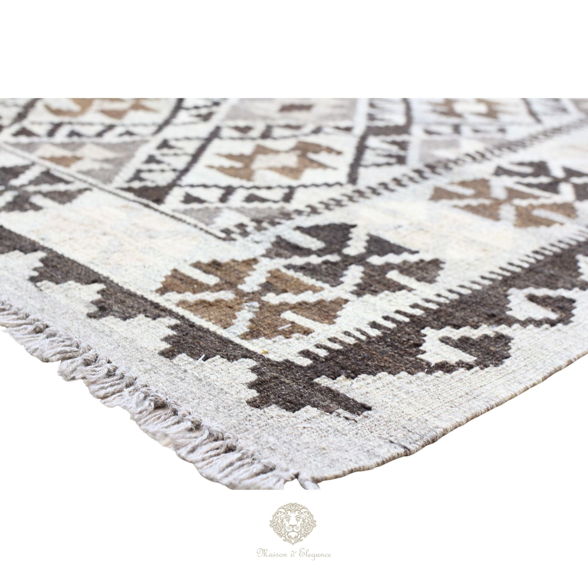 Alfombra Kilim Transicional Lana Geométrica 206 x 131 cm | Tintes Naturales