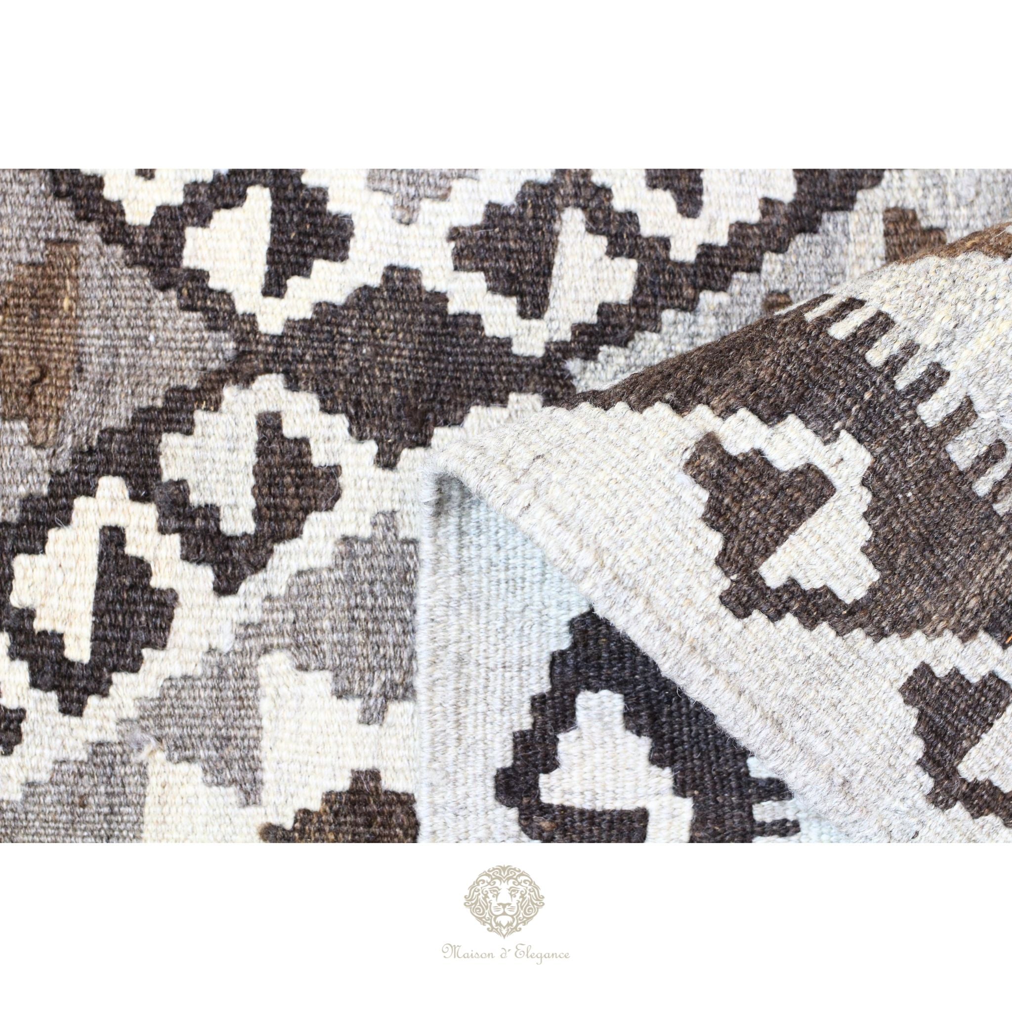 Alfombra Kilim Transicional Lana Geométrica 206 x 131 cm | Tintes Naturales