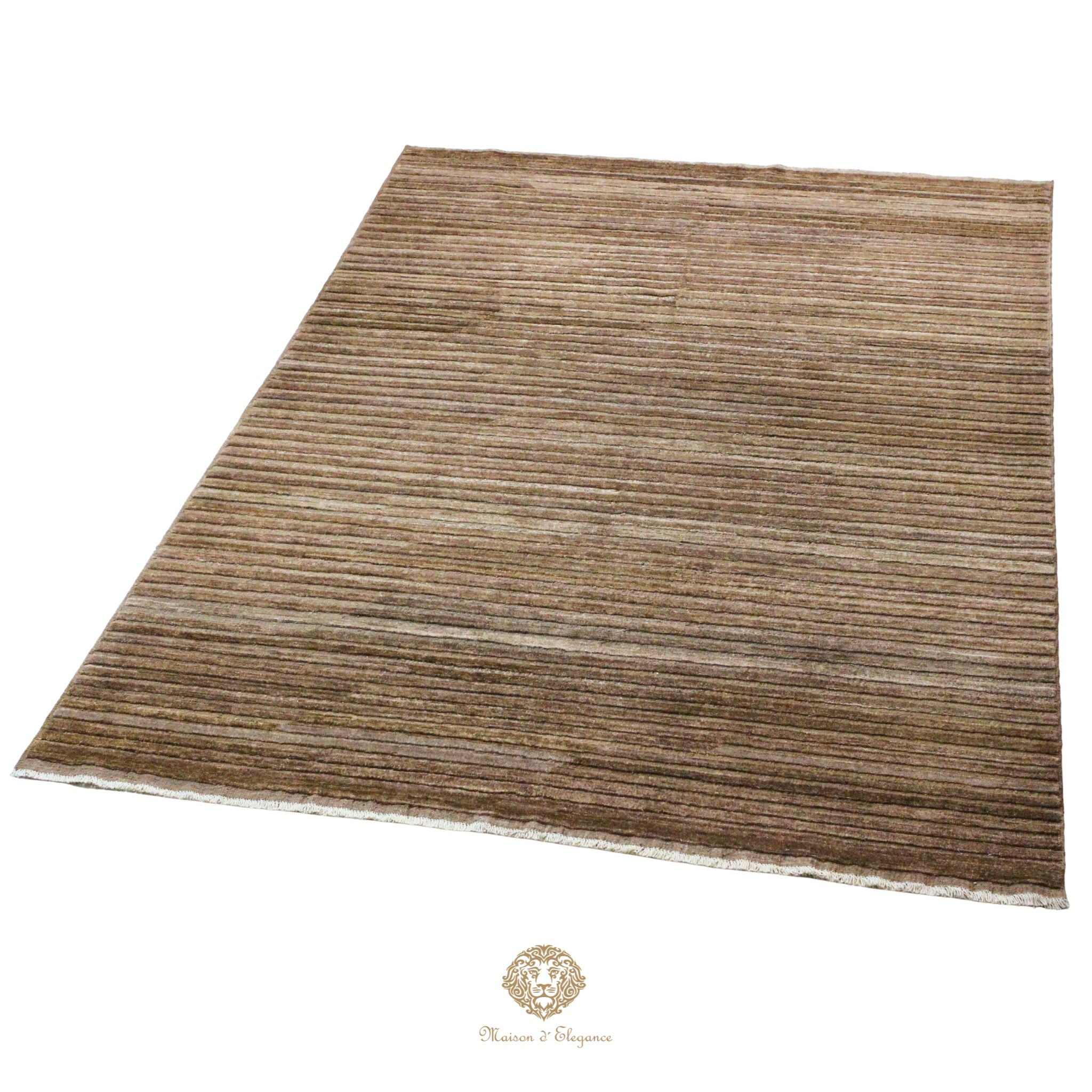 Alfombra Moderna Neutra Lana Rayas - Hecha a Mano 290 x 198 cm