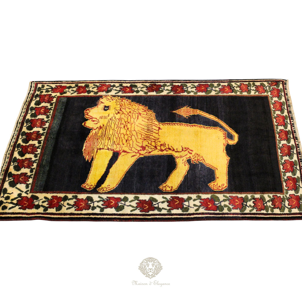 Alfombra Gabbeh Artesanal Diseño León - Hecha a Mano 244 x 156 cm