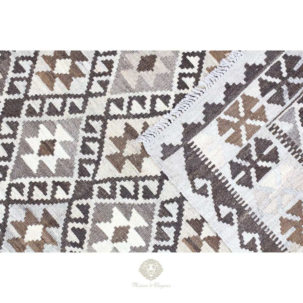 Alfombra Kilim Transicional Lana Geométrica 206 x 131 cm | Tintes Naturales