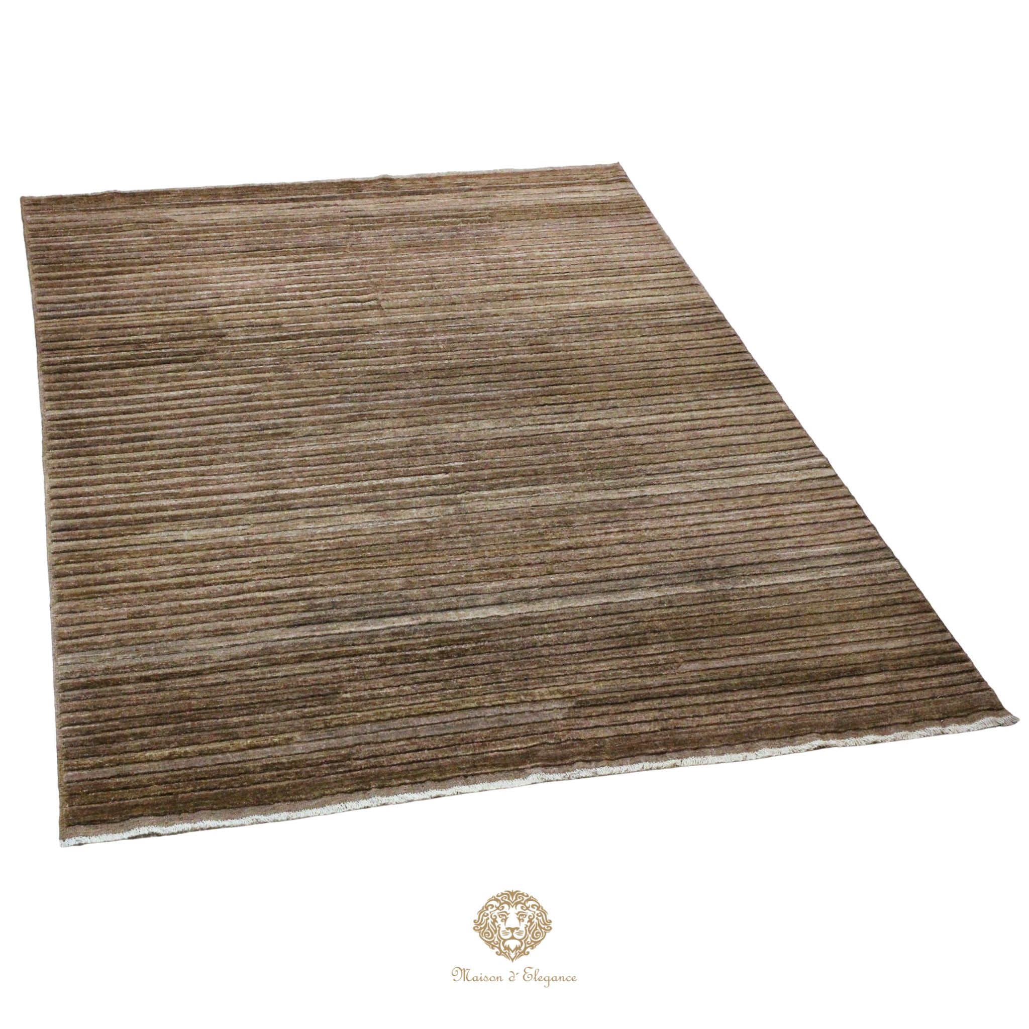 Alfombra Moderna Neutra Lana Rayas - Hecha a Mano 290 x 198 cm