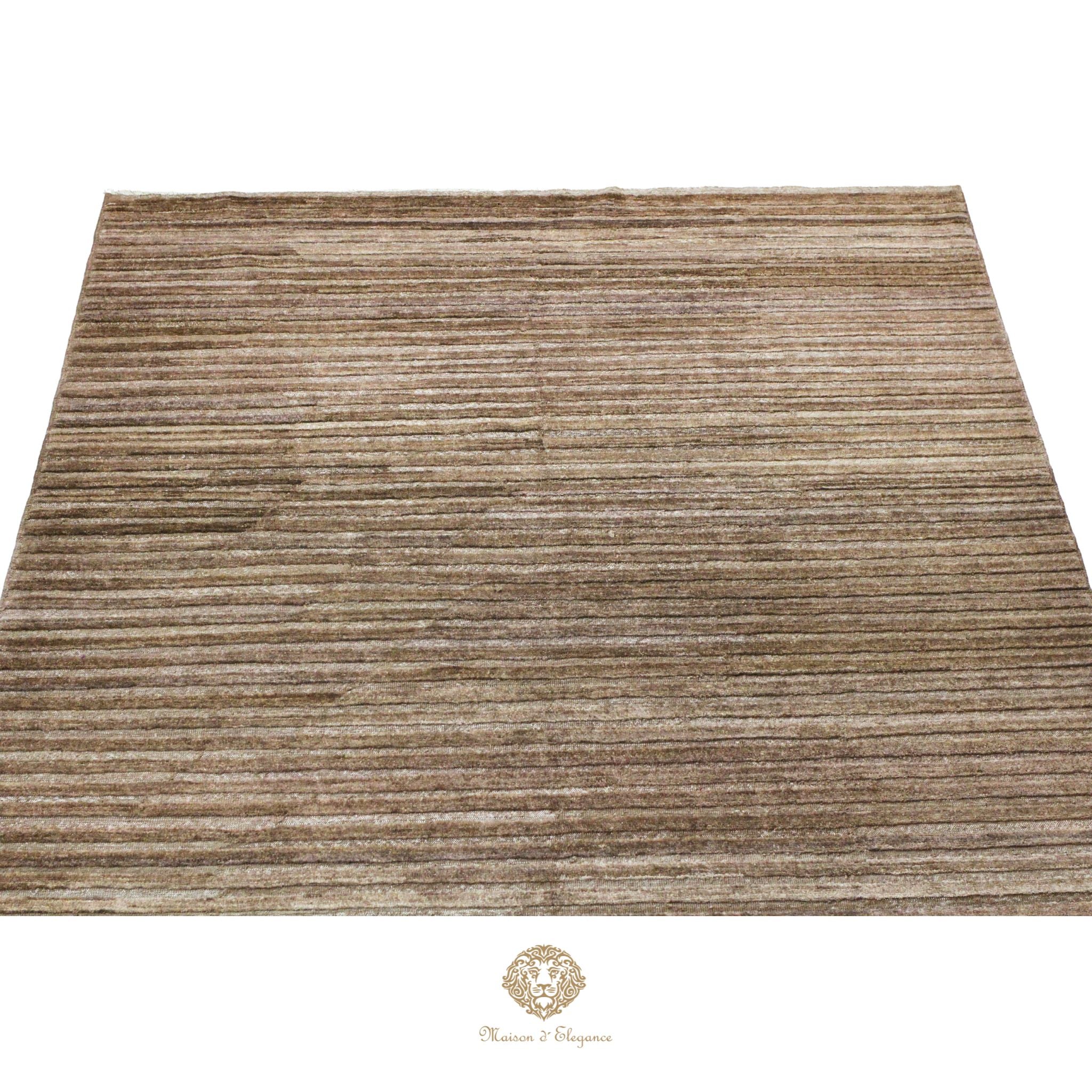 Alfombra Moderna Neutra Lana Rayas - Hecha a Mano 290 x 198 cm
