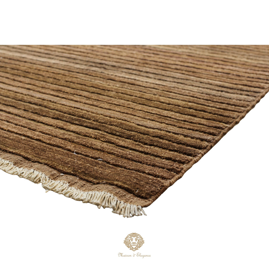 Alfombra Moderna Neutra Lana Rayas - Hecha a Mano 290 x 198 cm