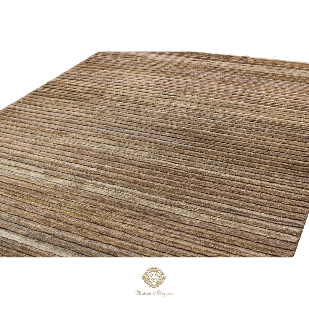 Alfombra Moderna Neutra Lana Rayas - Hecha a Mano 290 x 198 cm