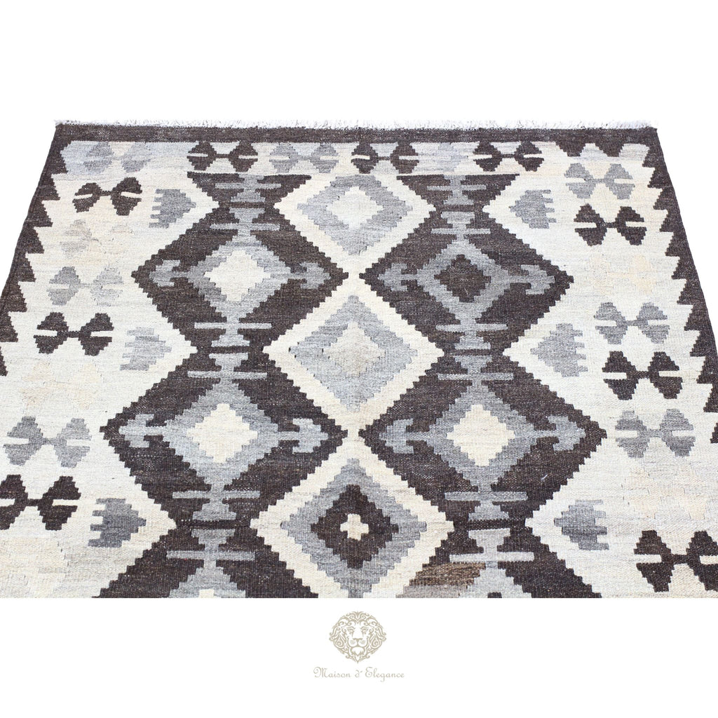 Alfombra Kilim Transicional Lana Geométrica 185 x 125 cm - Tintes Naturales