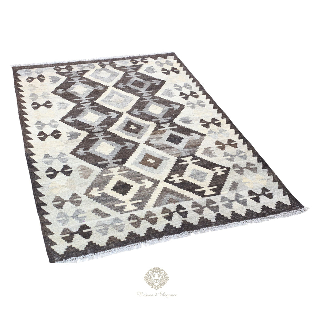 Alfombra Kilim Transicional Lana Geométrica 185 x 125 cm - Tintes Naturales