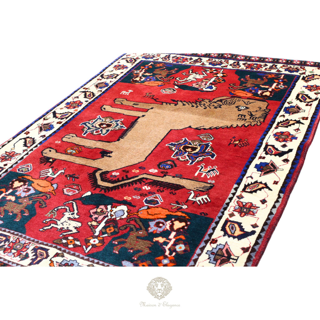 Alfombra Gabbeh Artesanal Diseño León - Hecha a Mano 174 x 116 cm