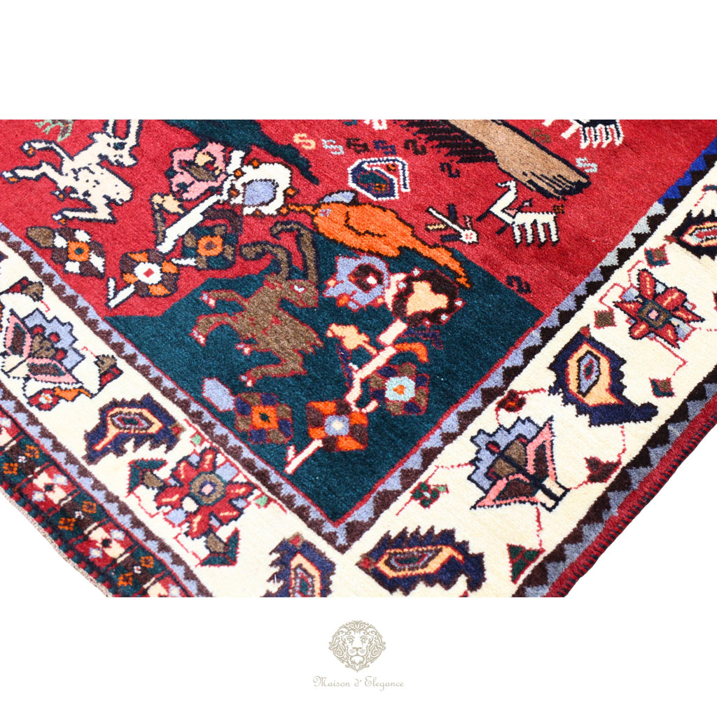 Alfombra Gabbeh Artesanal Diseño León - Hecha a Mano 174 x 116 cm
