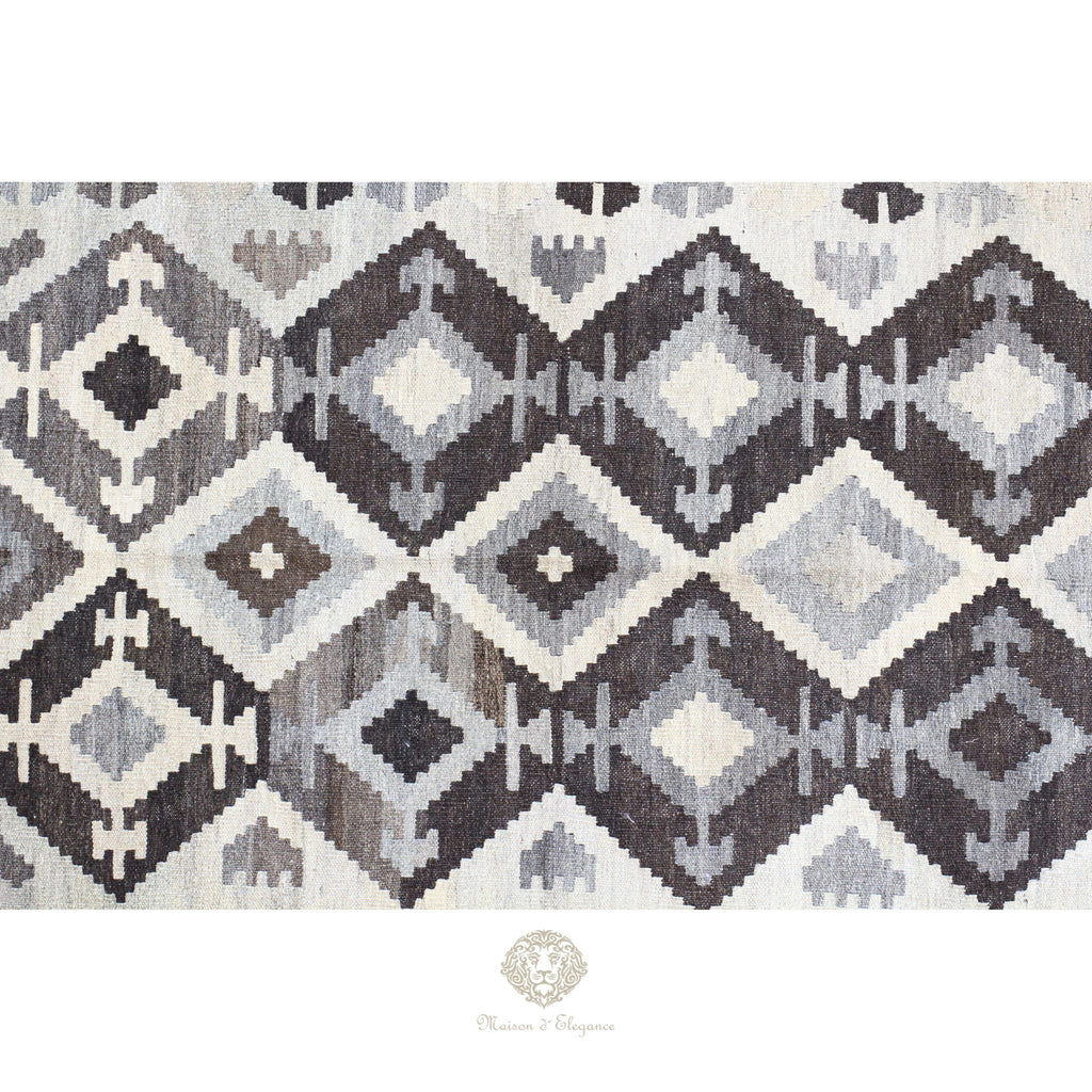 Alfombra Kilim Transicional Lana Geométrica 185 x 125 cm - Tintes Naturales