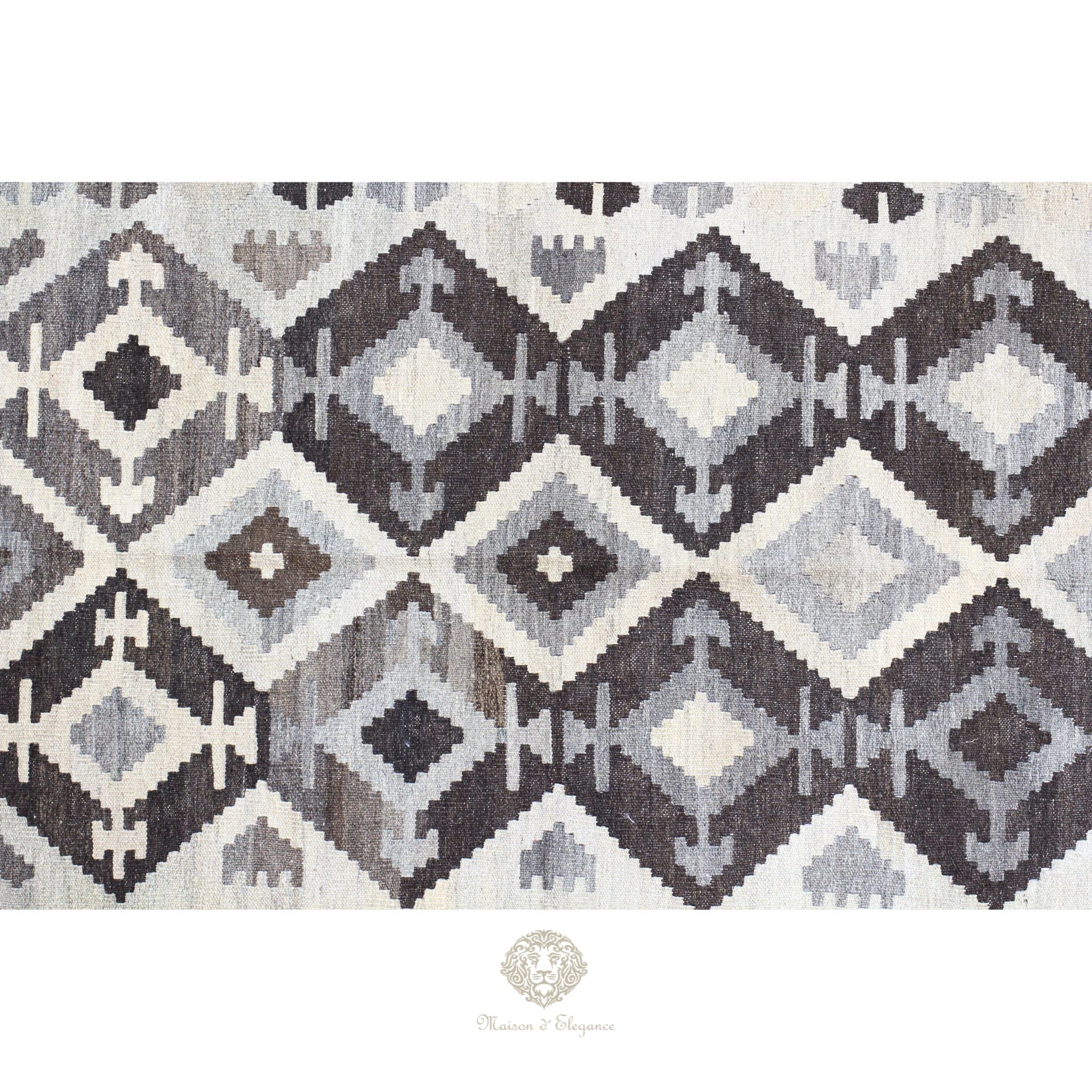 Alfombra Kilim Transicional Lana Geométrica 185 x 125 cm - Tintes Naturales