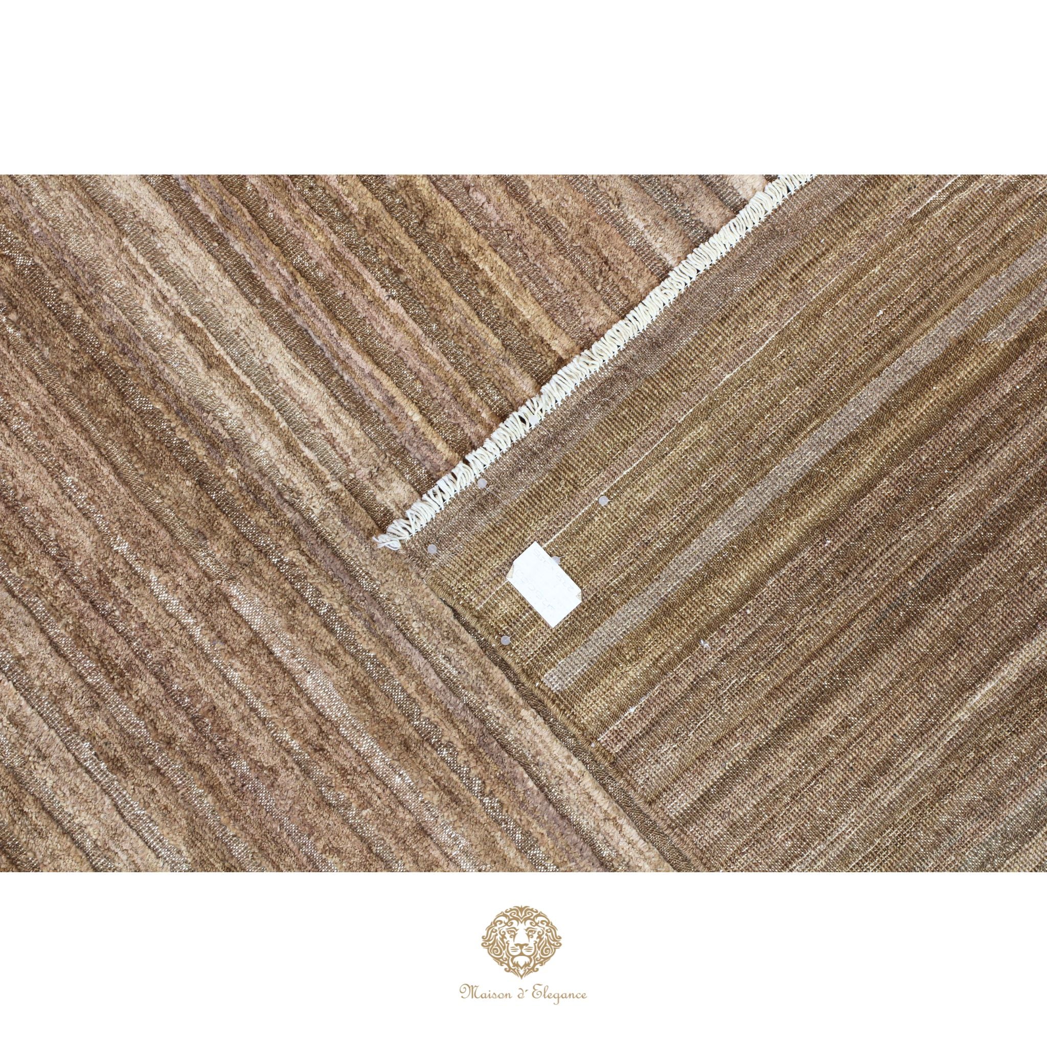 Alfombra Moderna Neutra Lana Rayas - Hecha a Mano 290 x 198 cm