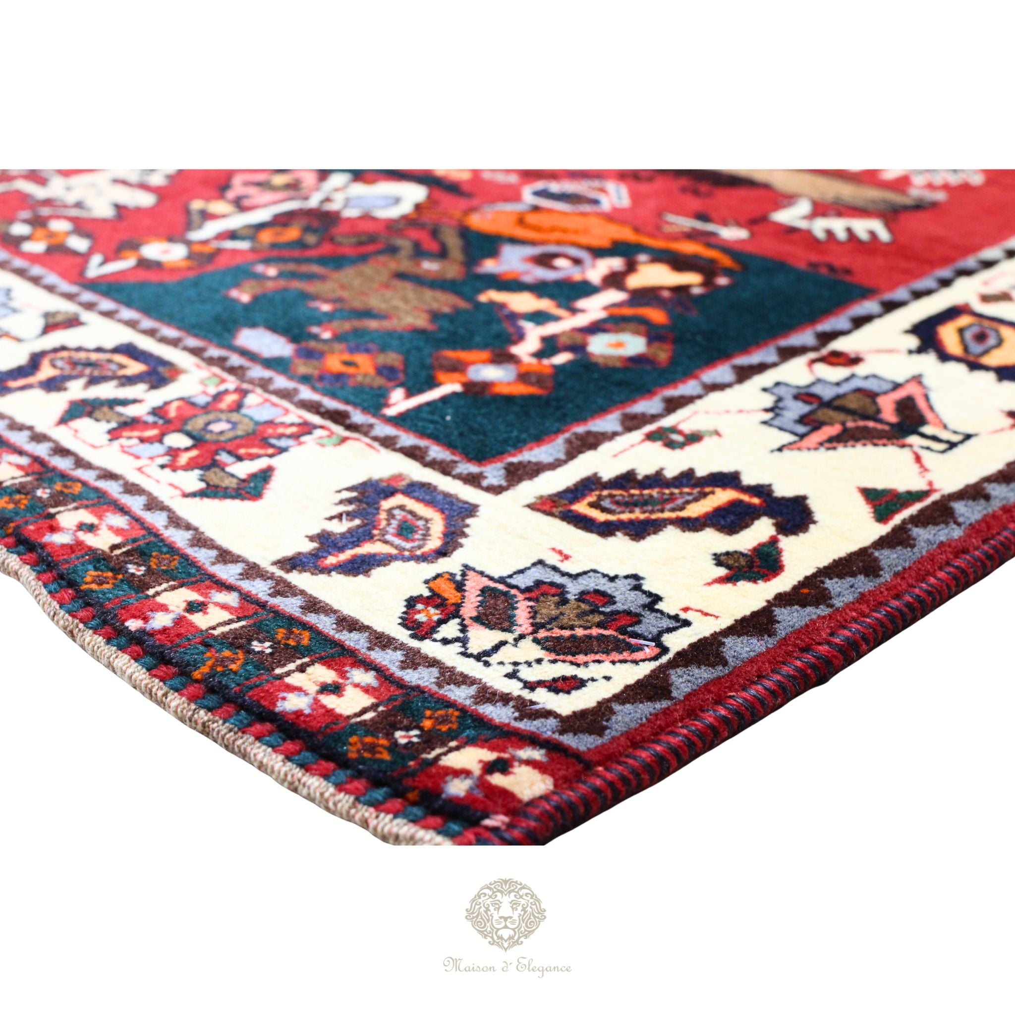 Alfombra Gabbeh Artesanal Diseño León - Hecha a Mano 174 x 116 cm