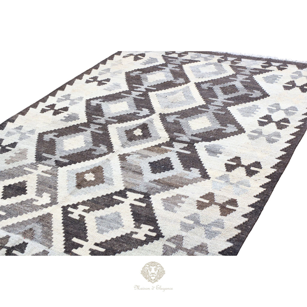 Alfombra Kilim Transicional Lana Geométrica 185 x 125 cm - Tintes Naturales