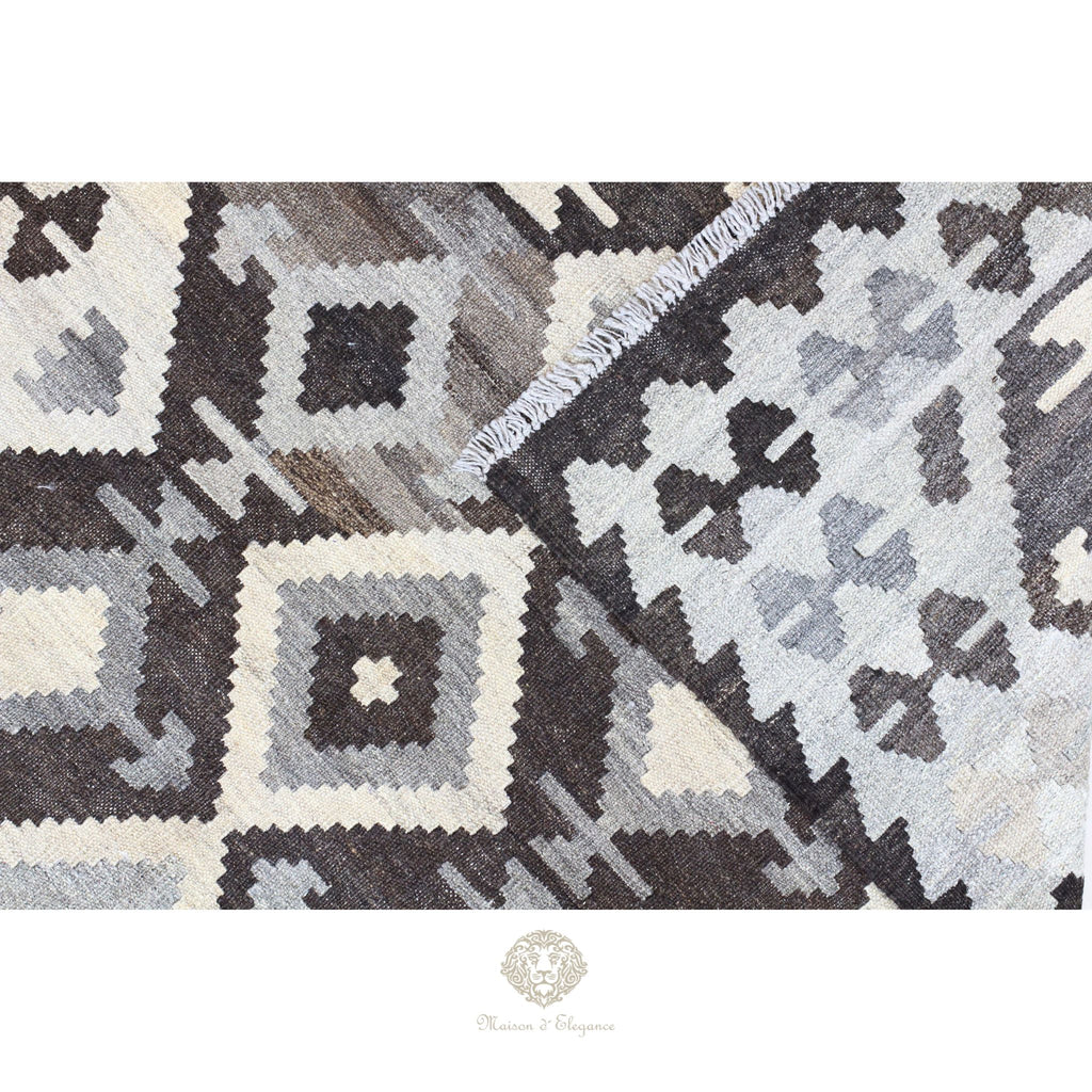 Alfombra Kilim Transicional Lana Geométrica 185 x 125 cm - Tintes Naturales