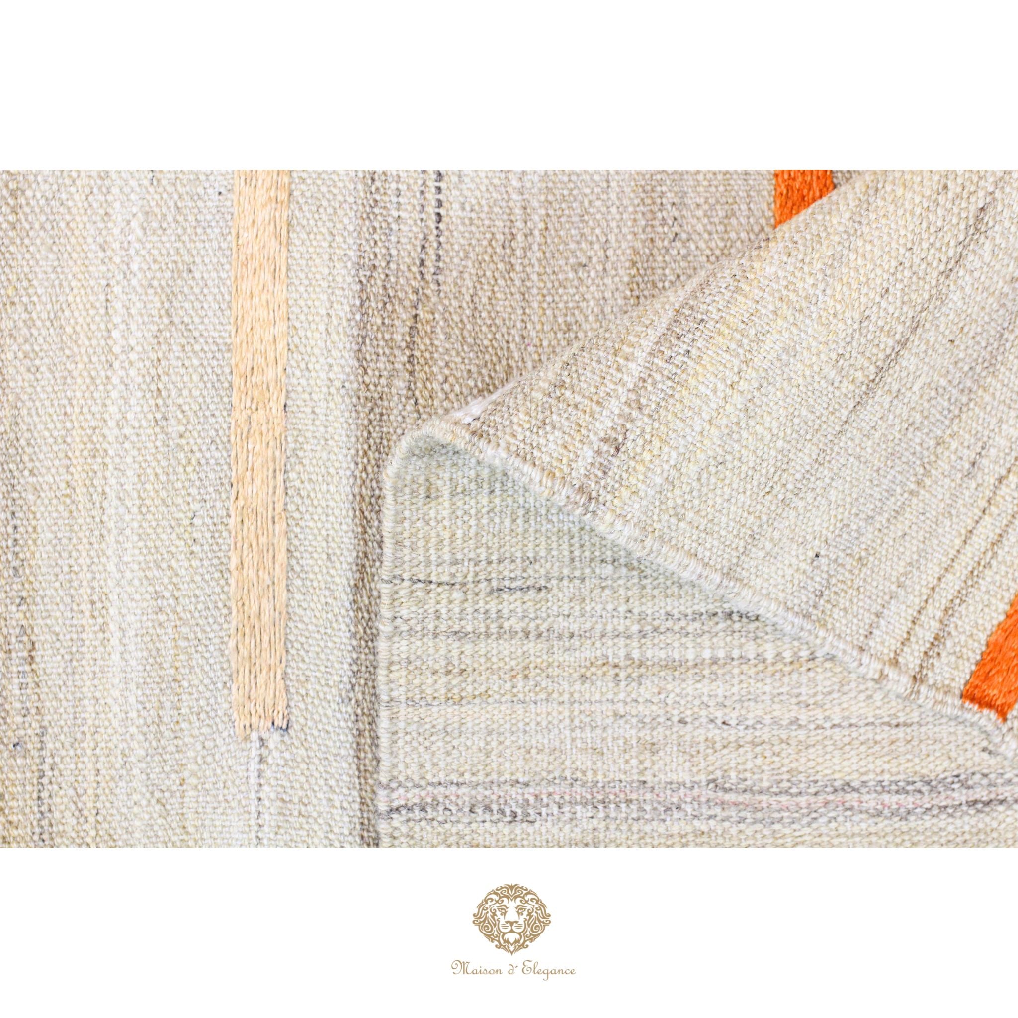 Kilim única moderna Tejido a Mano | Alfombra Plana de Lana y Seda con Tintes Naturales 289 x 197 cm