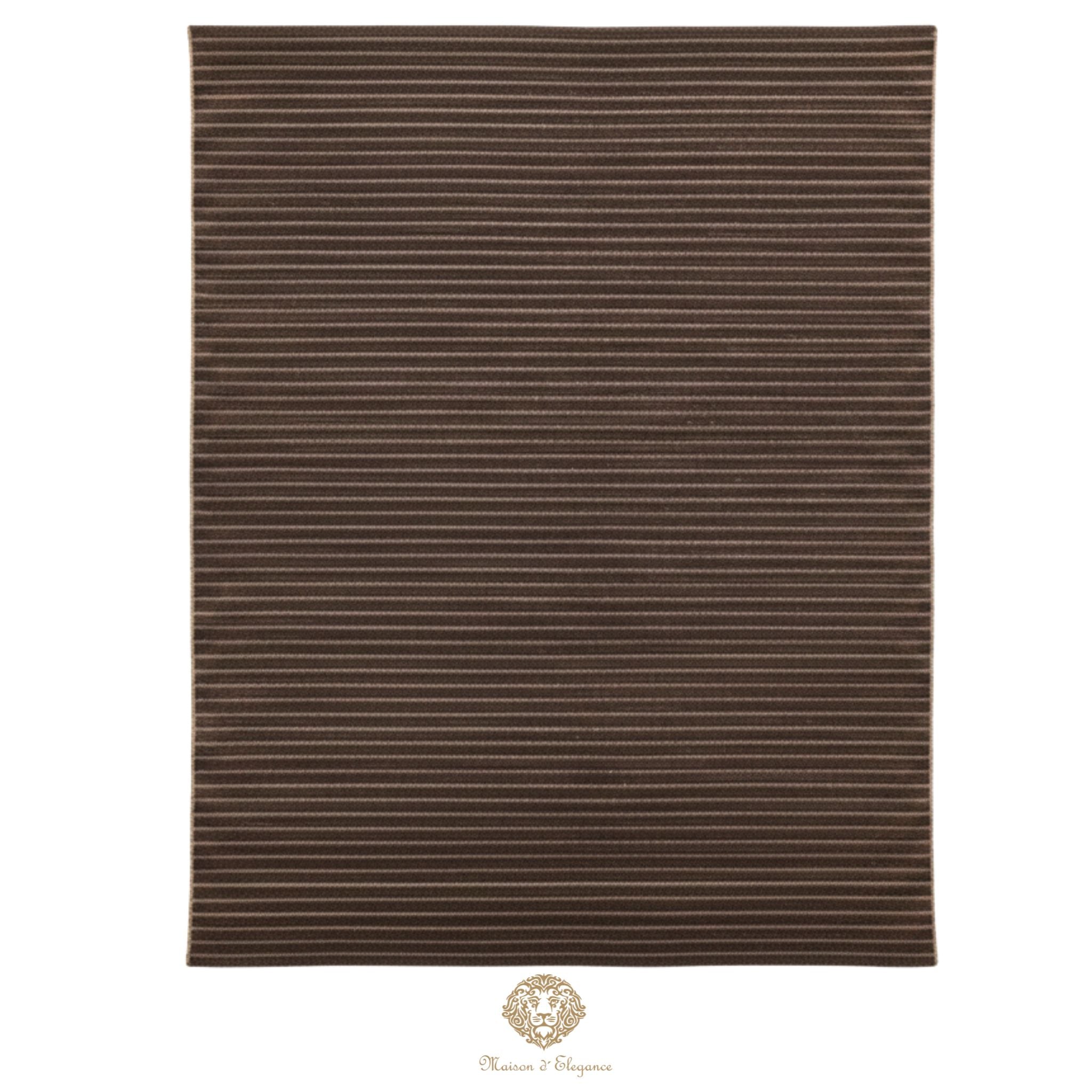 Alfombra Moderna Oscura Lana Rayas | Hecha a Mano 293 x 219 cm
