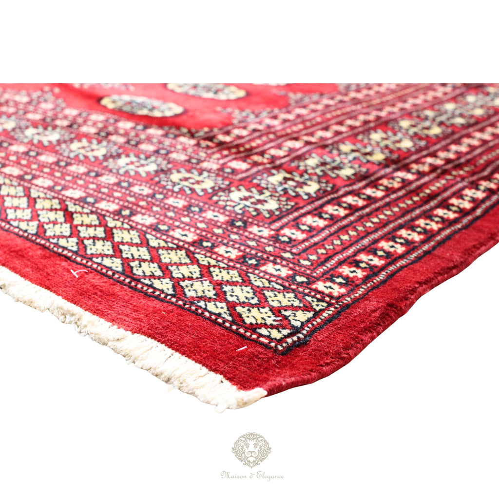 Alfombra Bukhara Fino Bordó Lana Natural Diseño Oriental | Lana 300 x 199 cm