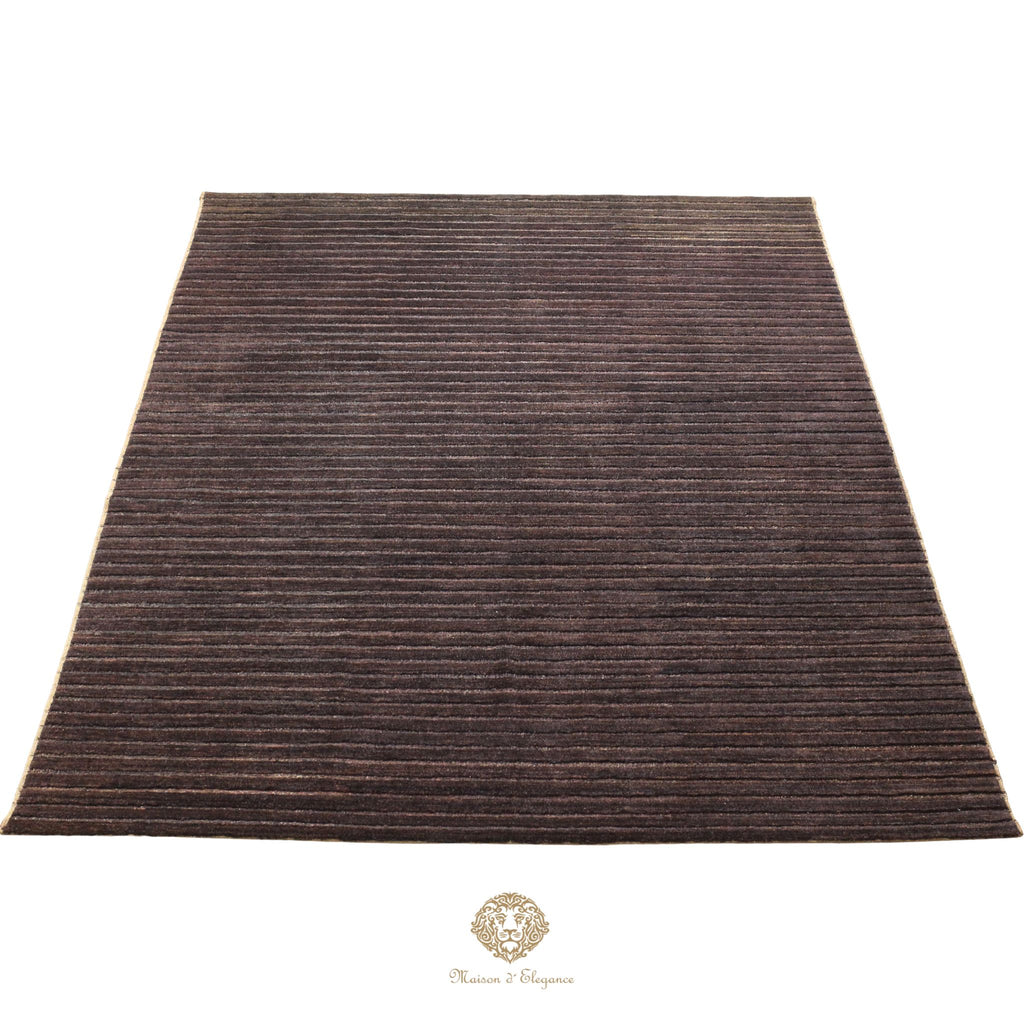 Alfombra Moderna Oscura Lana Rayas | Hecha a Mano 293 x 219 cm