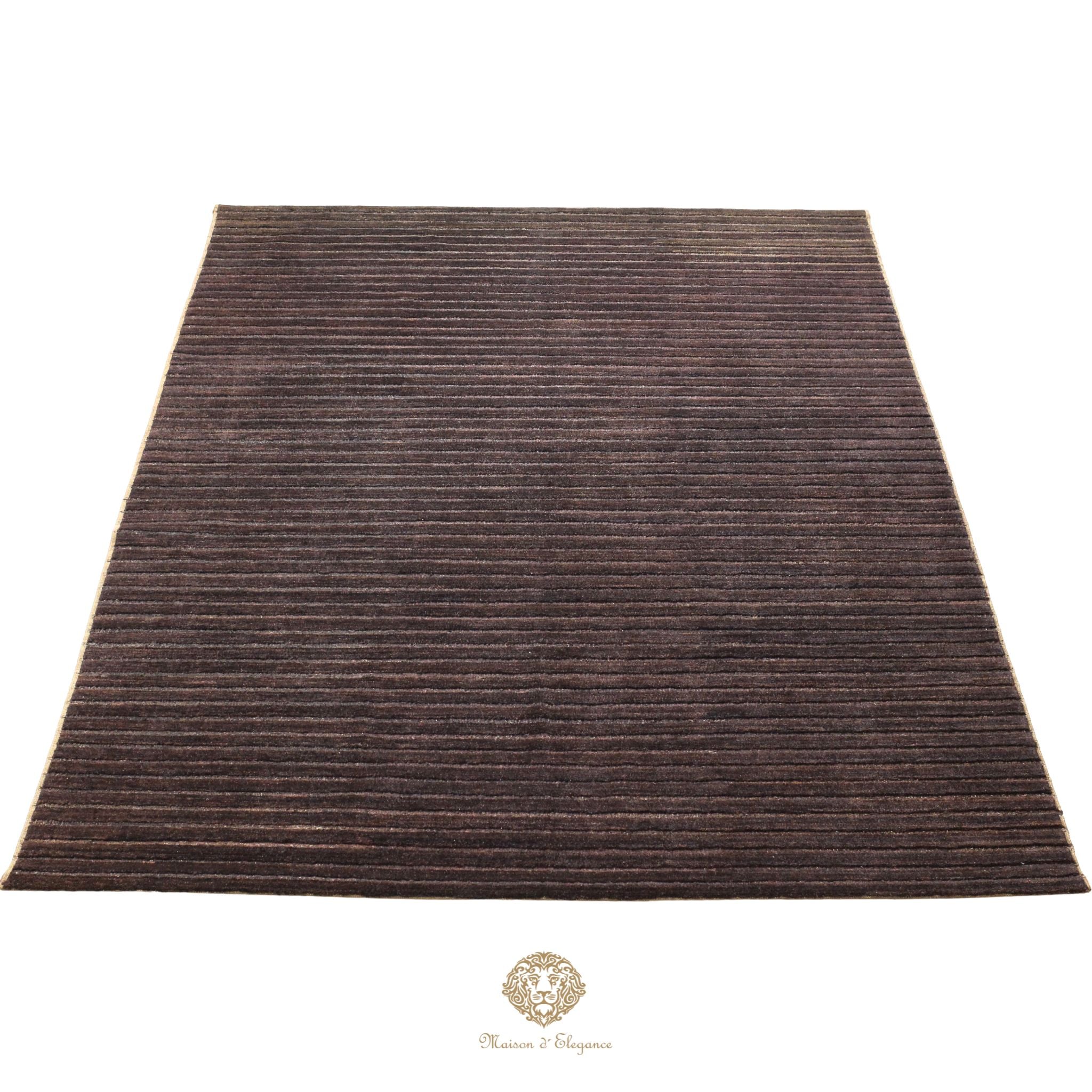 Alfombra Moderna Oscura Lana Rayas | Hecha a Mano 293 x 219 cm