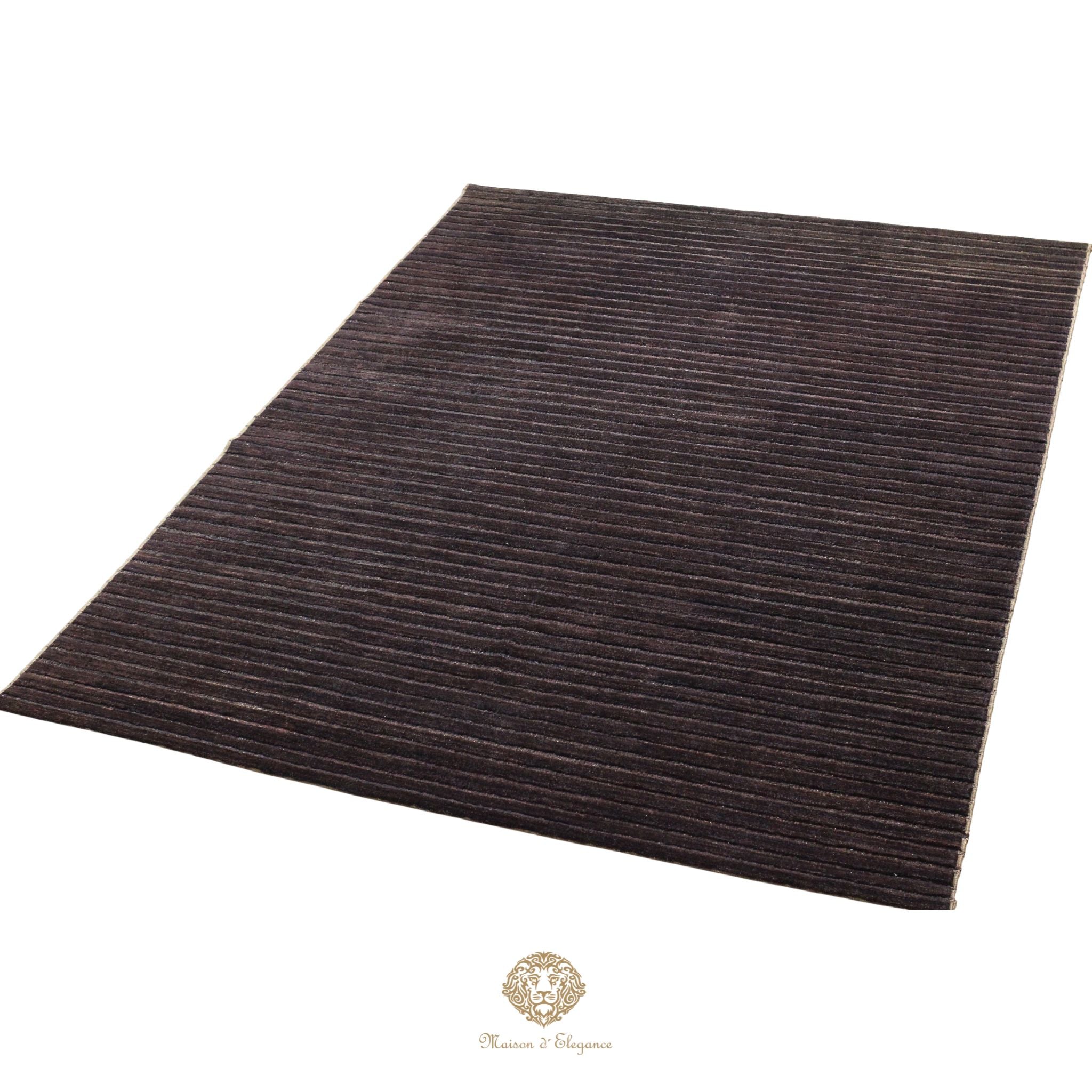 Alfombra Moderna Oscura Lana Rayas | Hecha a Mano 293 x 219 cm