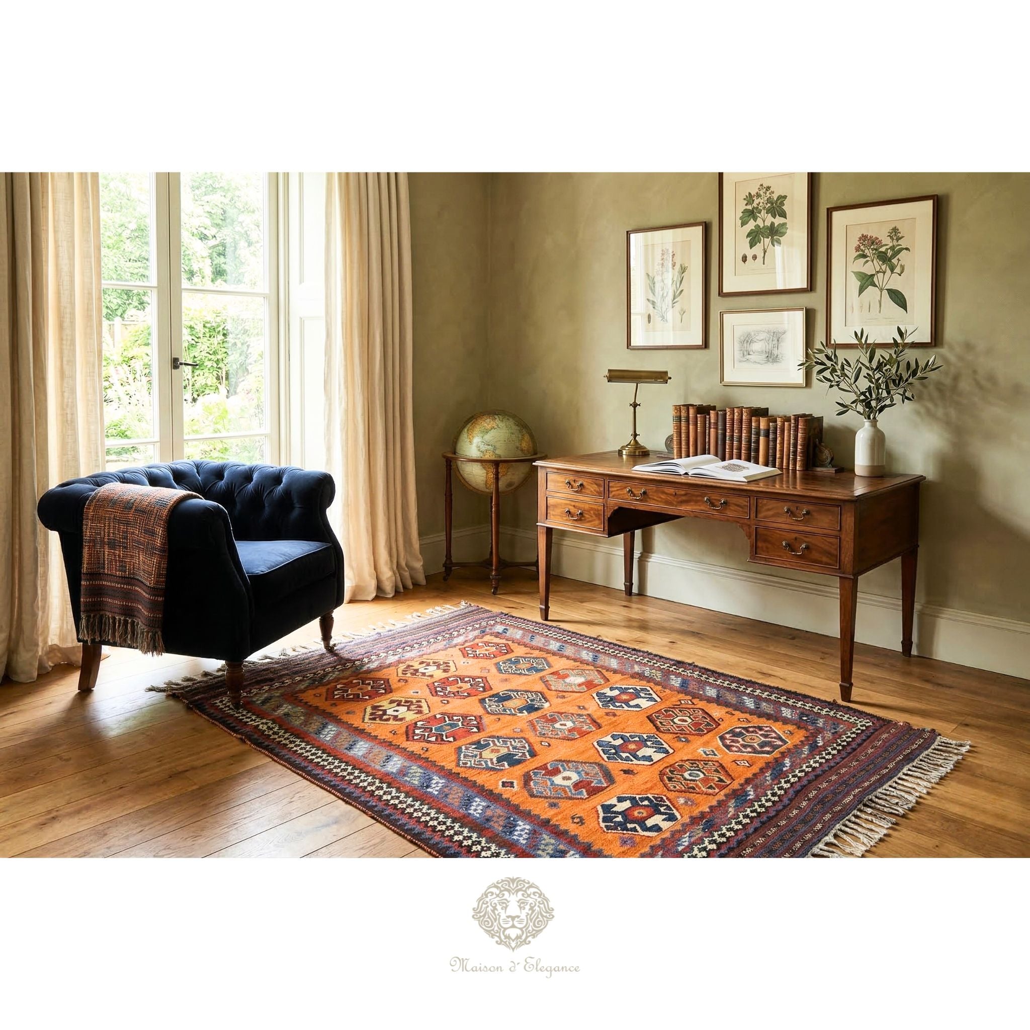 Alfombra Kilim Persa Qashqai Antigua Lana | Diseño Geométrico 250 x 151 cm