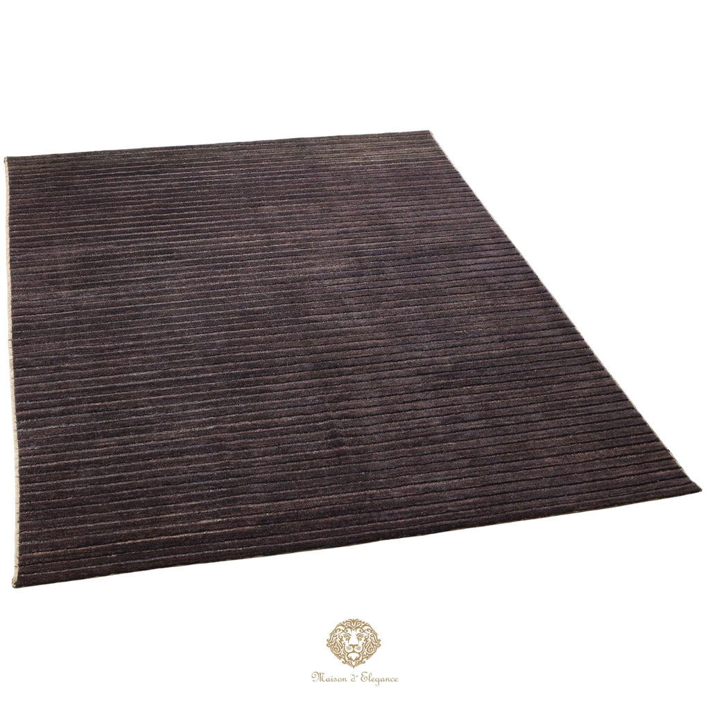 Alfombra Moderna Oscura Lana Rayas | Hecha a Mano 293 x 219 cm