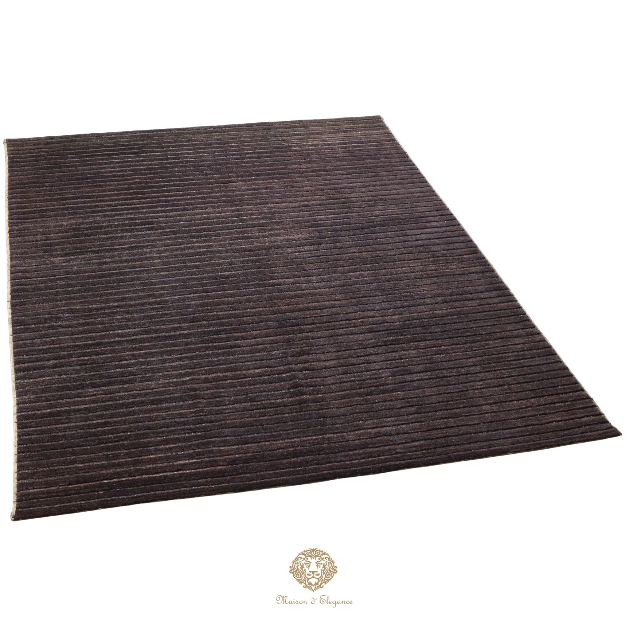 Alfombra Moderna Oscura Lana Rayas | Hecha a Mano 293 x 219 cm