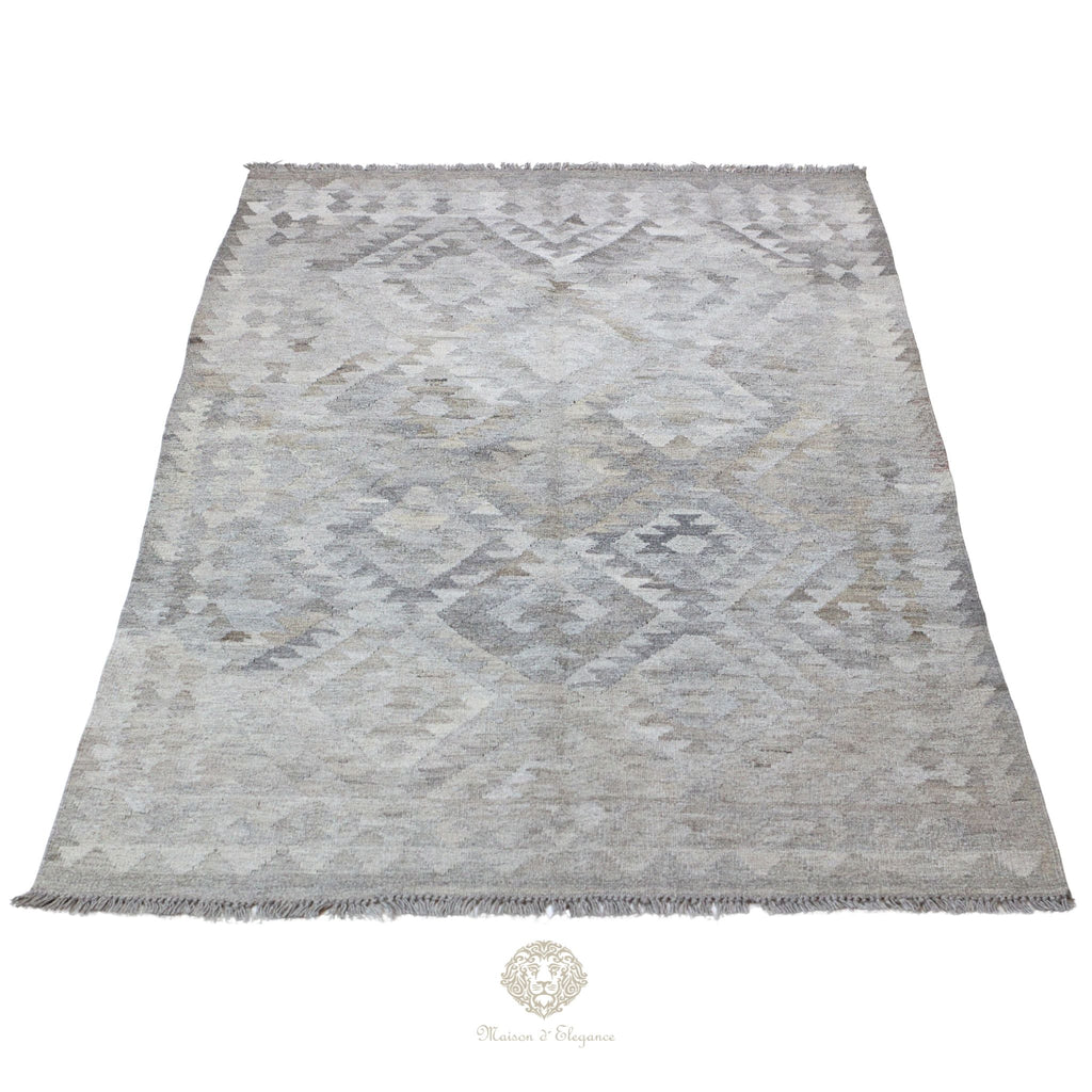 Alfombra Kilim Transicional Lana Geométrica 200 x 130 cm - Tintes Naturales