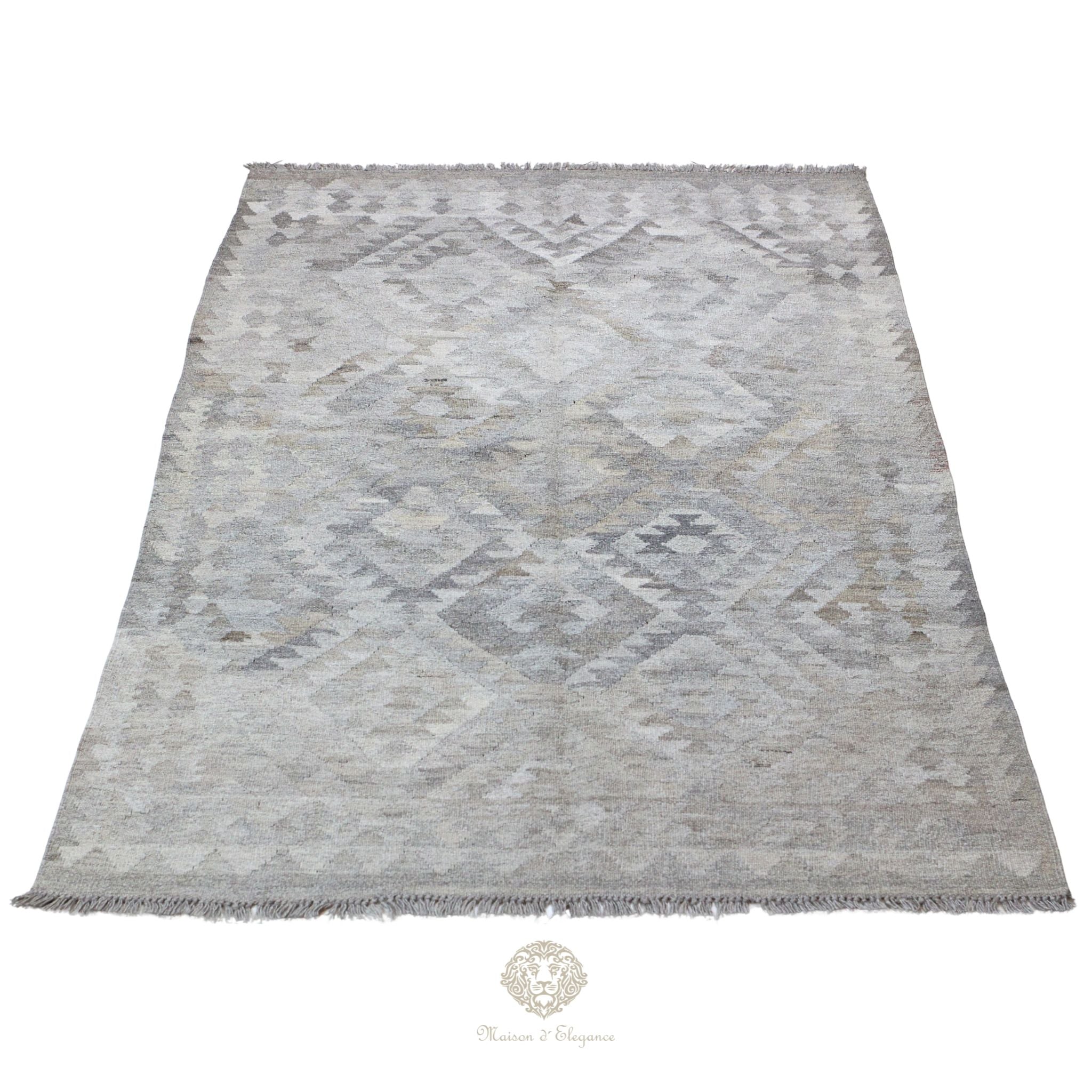 Alfombra Kilim Transicional Lana Geométrica 200 x 130 cm - Tintes Naturales