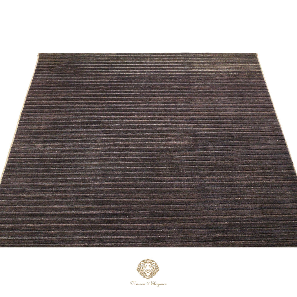 Alfombra Moderna Oscura Lana Rayas | Hecha a Mano 293 x 219 cm