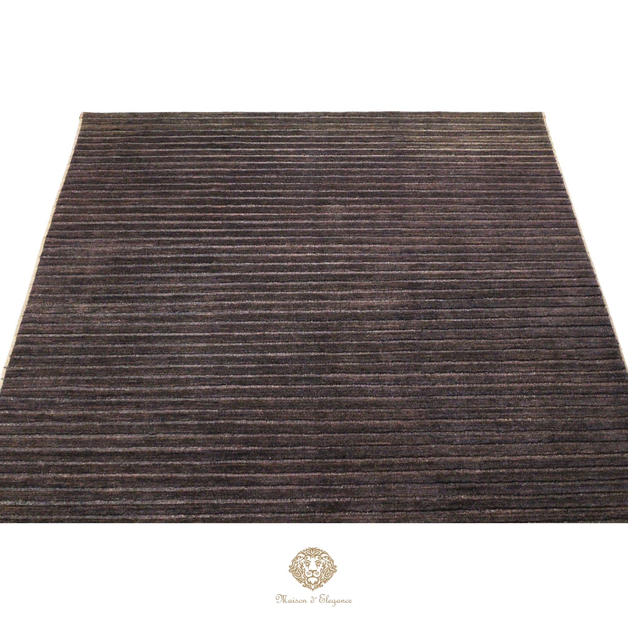 Alfombra Moderna Oscura Lana Rayas | Hecha a Mano 293 x 219 cm