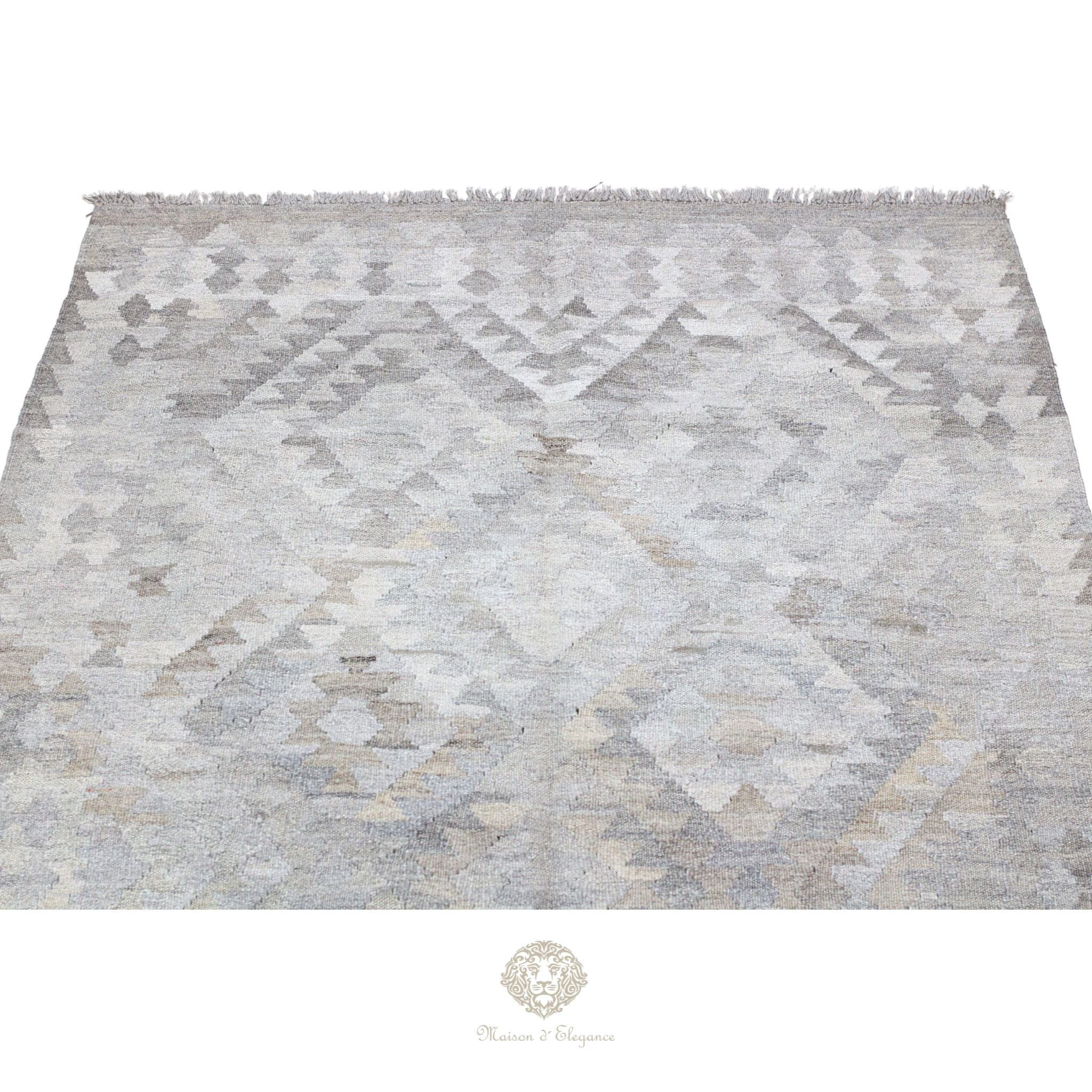 Alfombra Kilim Transicional Lana Geométrica 200 x 130 cm - Tintes Naturales