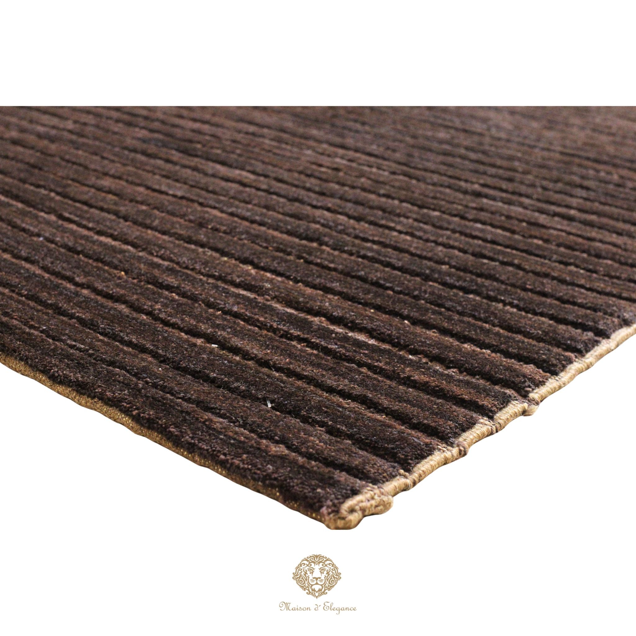Alfombra Moderna Oscura Lana Rayas | Hecha a Mano 293 x 219 cm