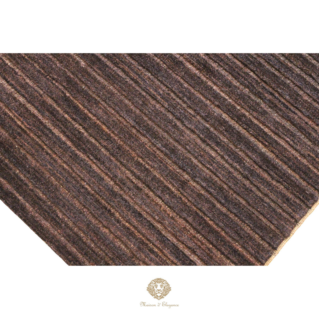 Alfombra Moderna Oscura Lana Rayas | Hecha a Mano 293 x 219 cm