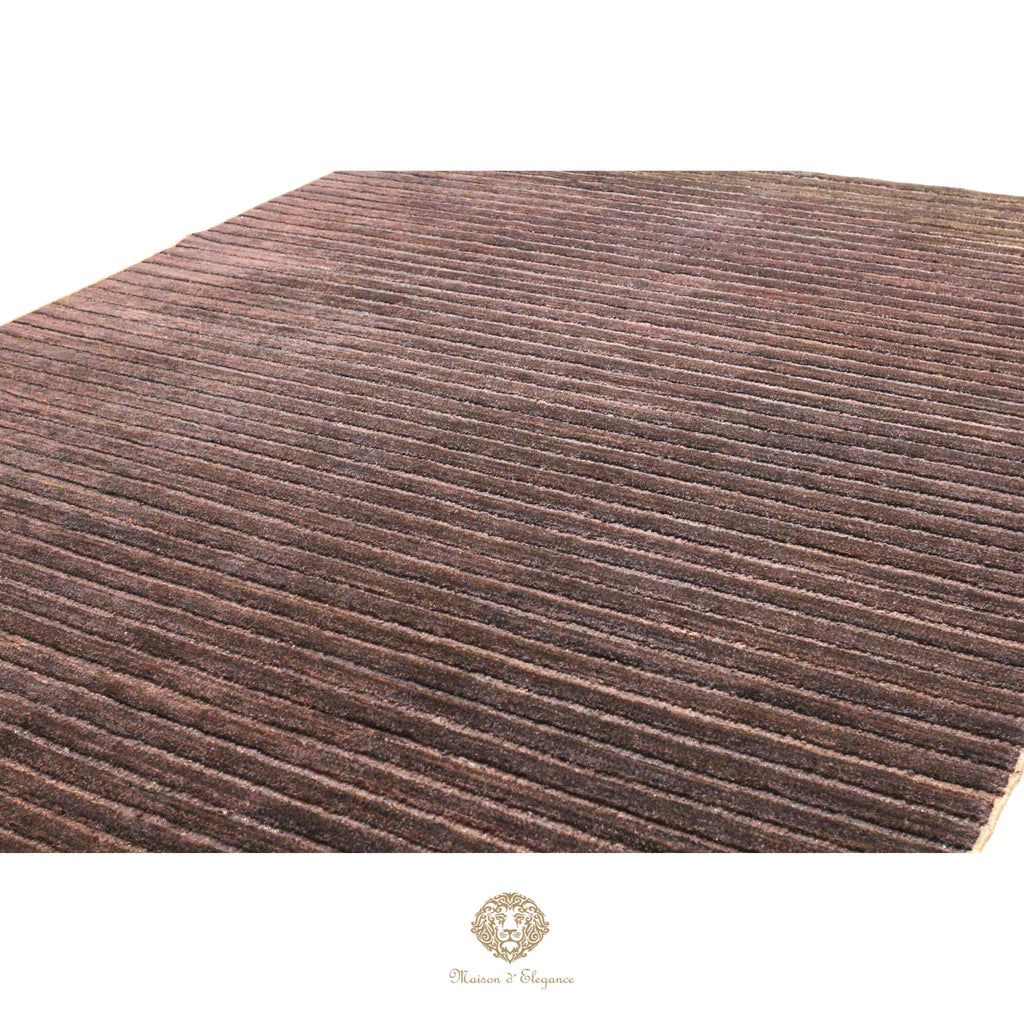 Alfombra Moderna Oscura Lana Rayas | Hecha a Mano 293 x 219 cm
