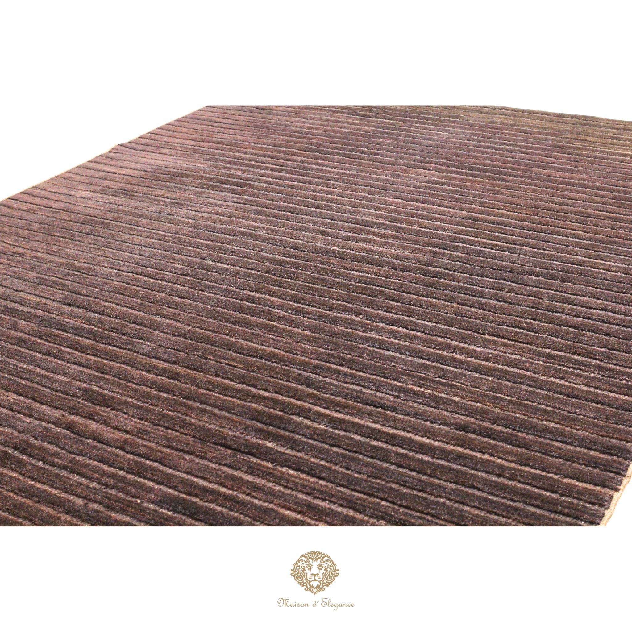 Alfombra Moderna Oscura Lana Rayas | Hecha a Mano 293 x 219 cm