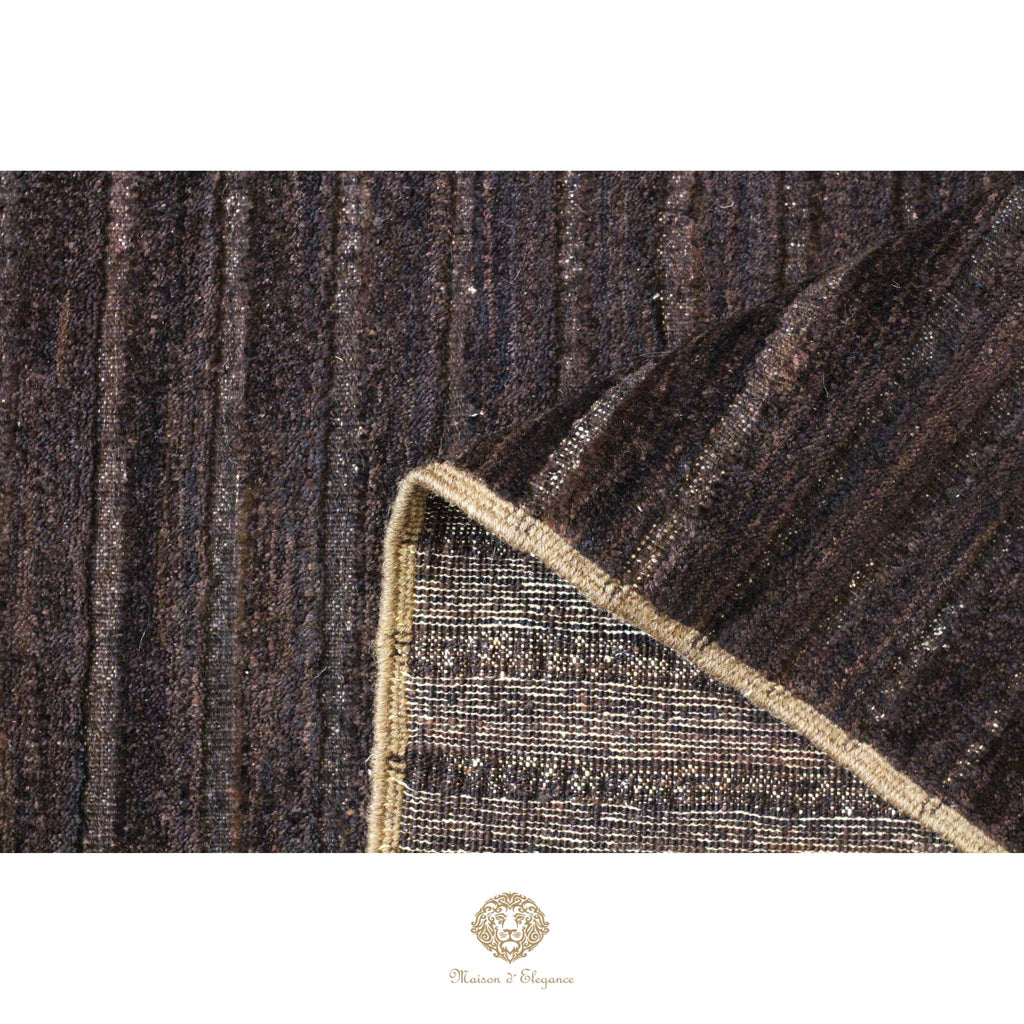 Alfombra Moderna Oscura Lana Rayas | Hecha a Mano 293 x 219 cm