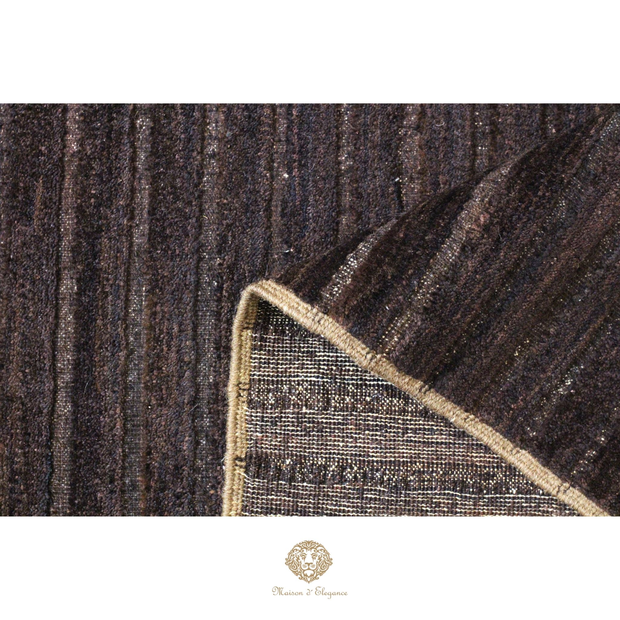 Alfombra Moderna Oscura Lana Rayas | Hecha a Mano 293 x 219 cm