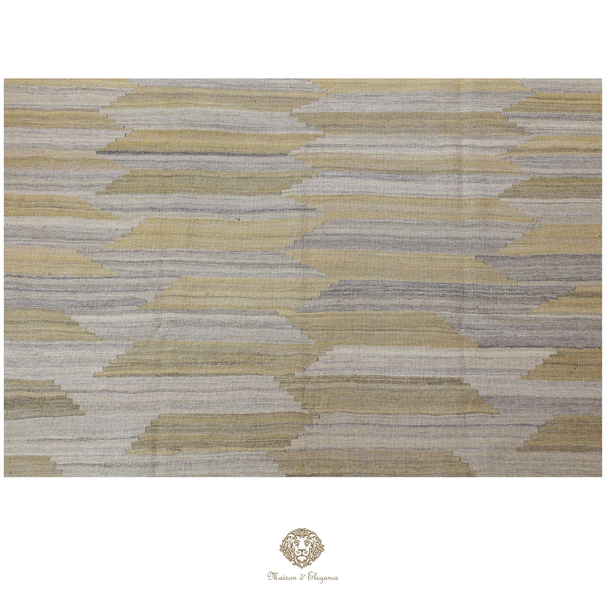 Kilim Persa Exclusivo Lana moderno | Diseño Contemporáneo Teñido Natural 238x300 cm