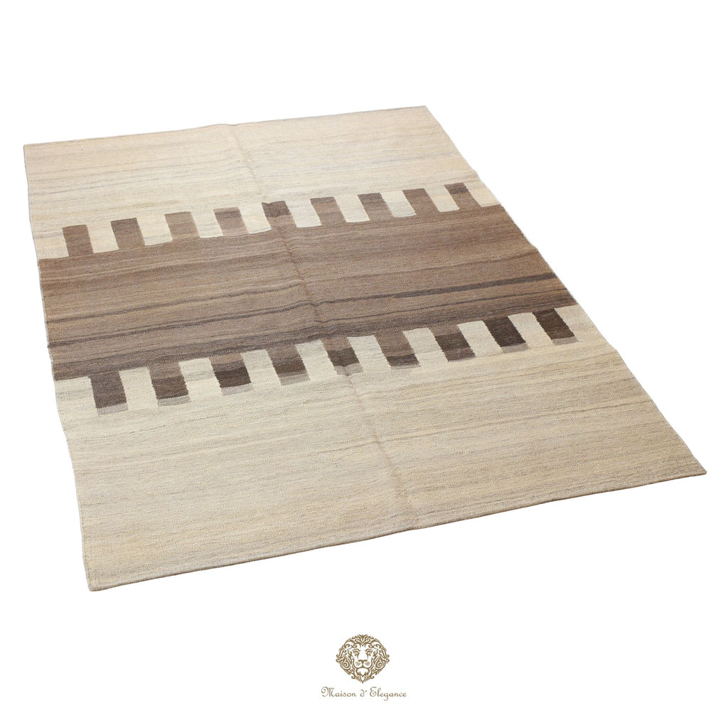 Kilim Persa Exclusivo Lana moderno | Diseño Contemporáneo Teñido Natural 172x236 cm