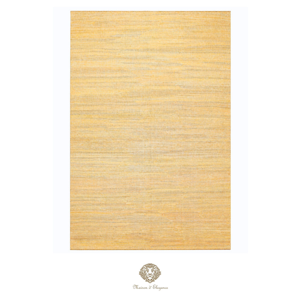 Alfombra Kilim moderna de lana lisa en color neutro con tejido plano | Colección Maison Zagros 206x291 cm