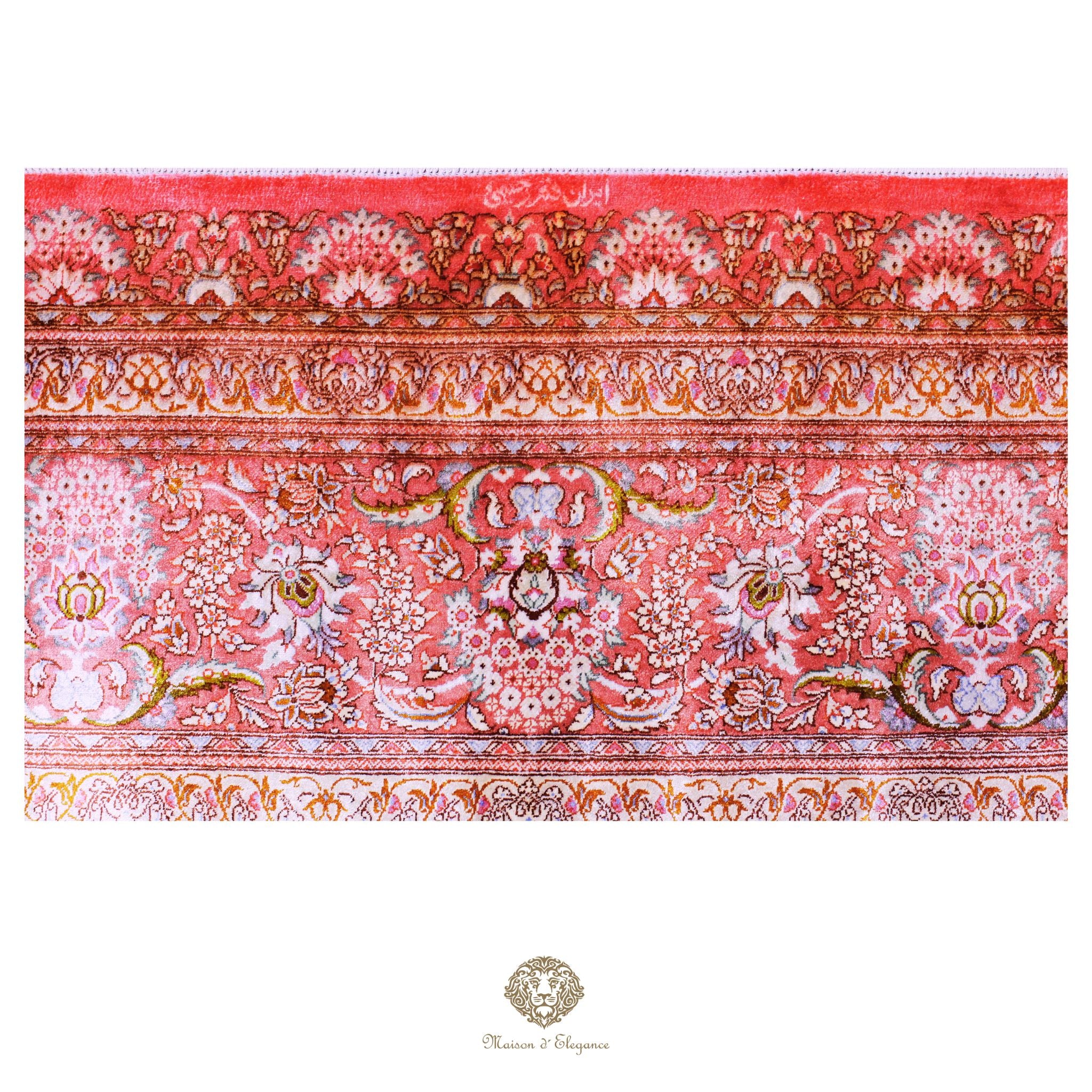 Alfombra persa exclusiva de seda pura, anudada a mano, teñida de forma natural | obra maestra de alta gama, firmada, 248 x 346 cm