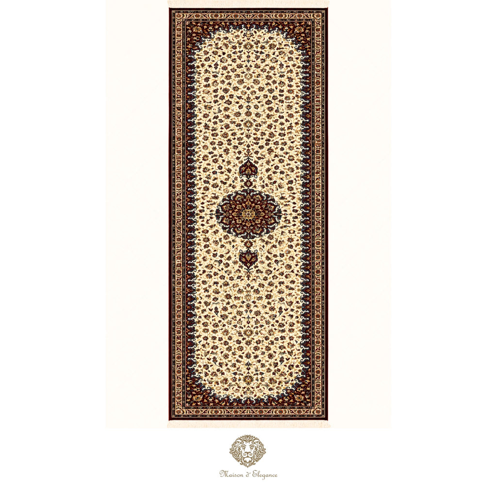Alfombra persa de seda pura superfina, anudada a mano, teñida con tintes naturales, | obra maestra, firmada, 71 x 312 cm