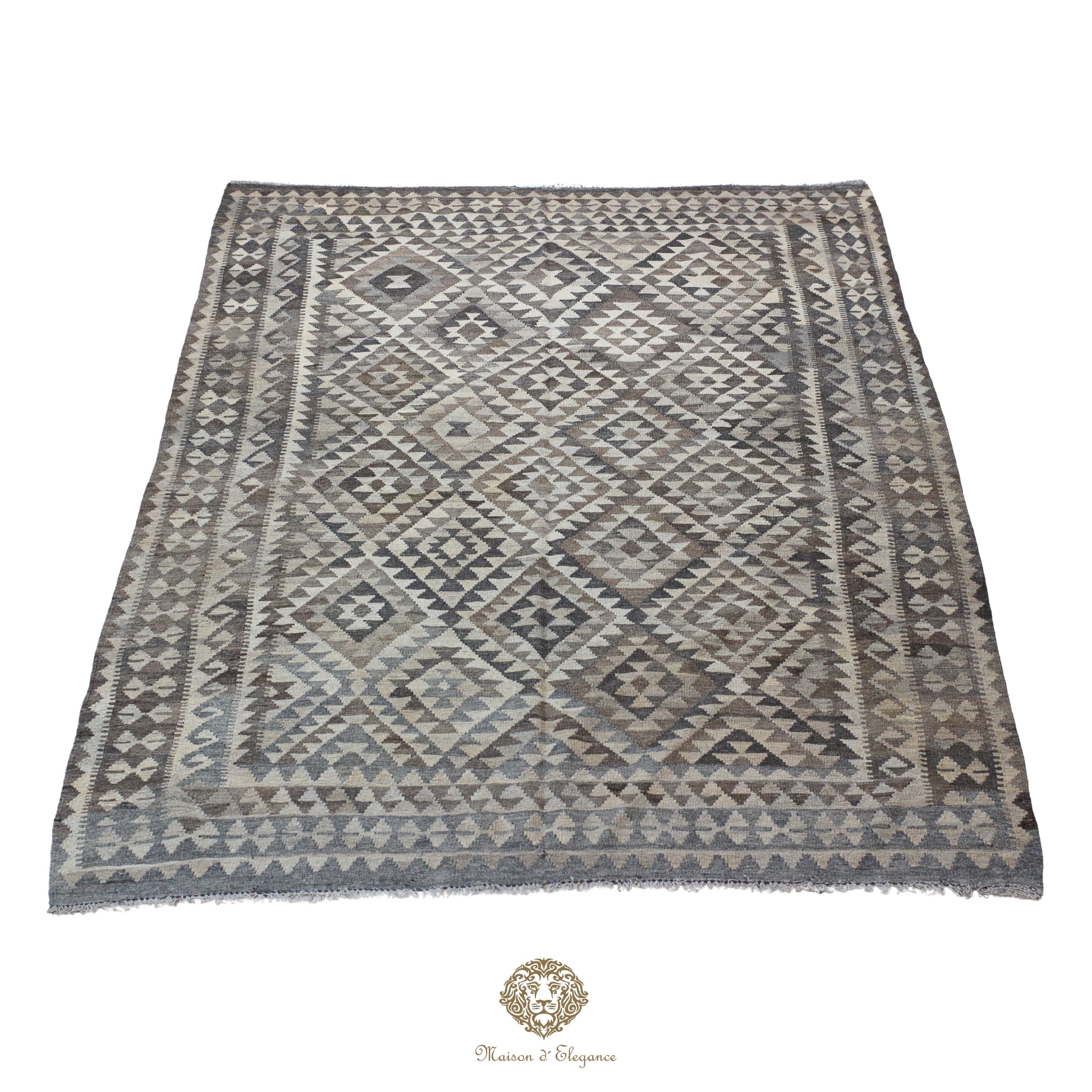 Alfombra Kilim Transicional Lana Geométrica 179x240 cm - Tintes Naturales