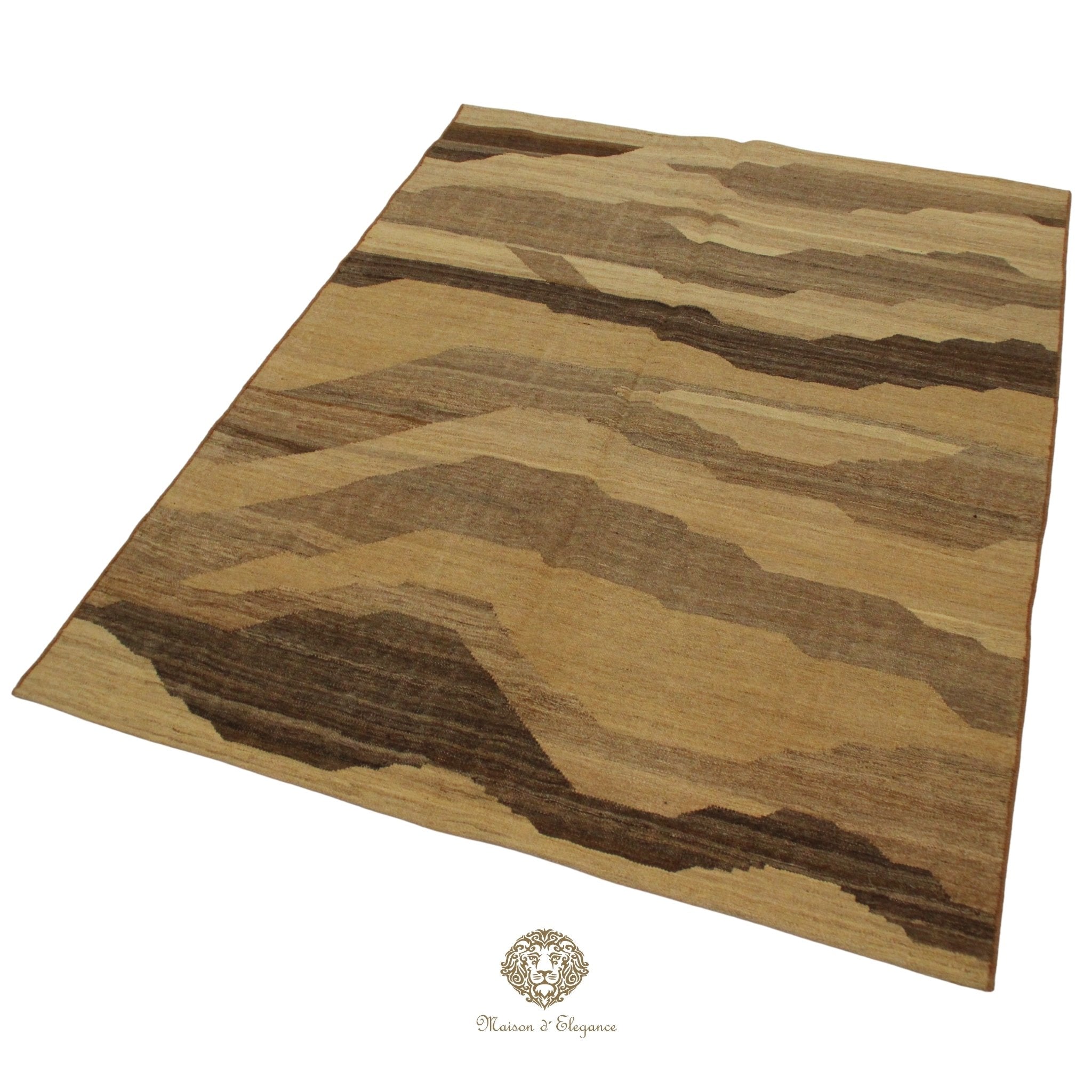 Wooden cutting board with a striped pattern on a Ivory background