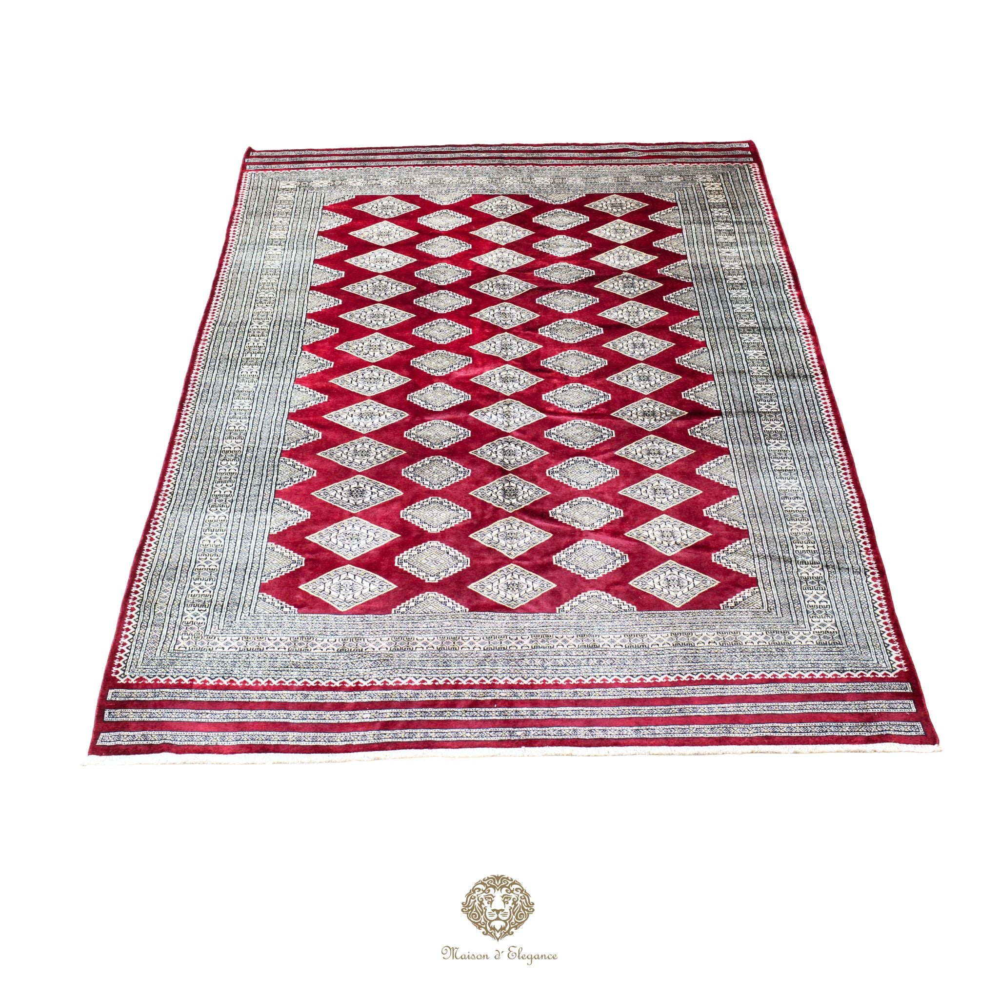 Alfombra de lana Jaldar Bukhara de colores intensos con diseño geométrico | Tradicional 203x312 cm