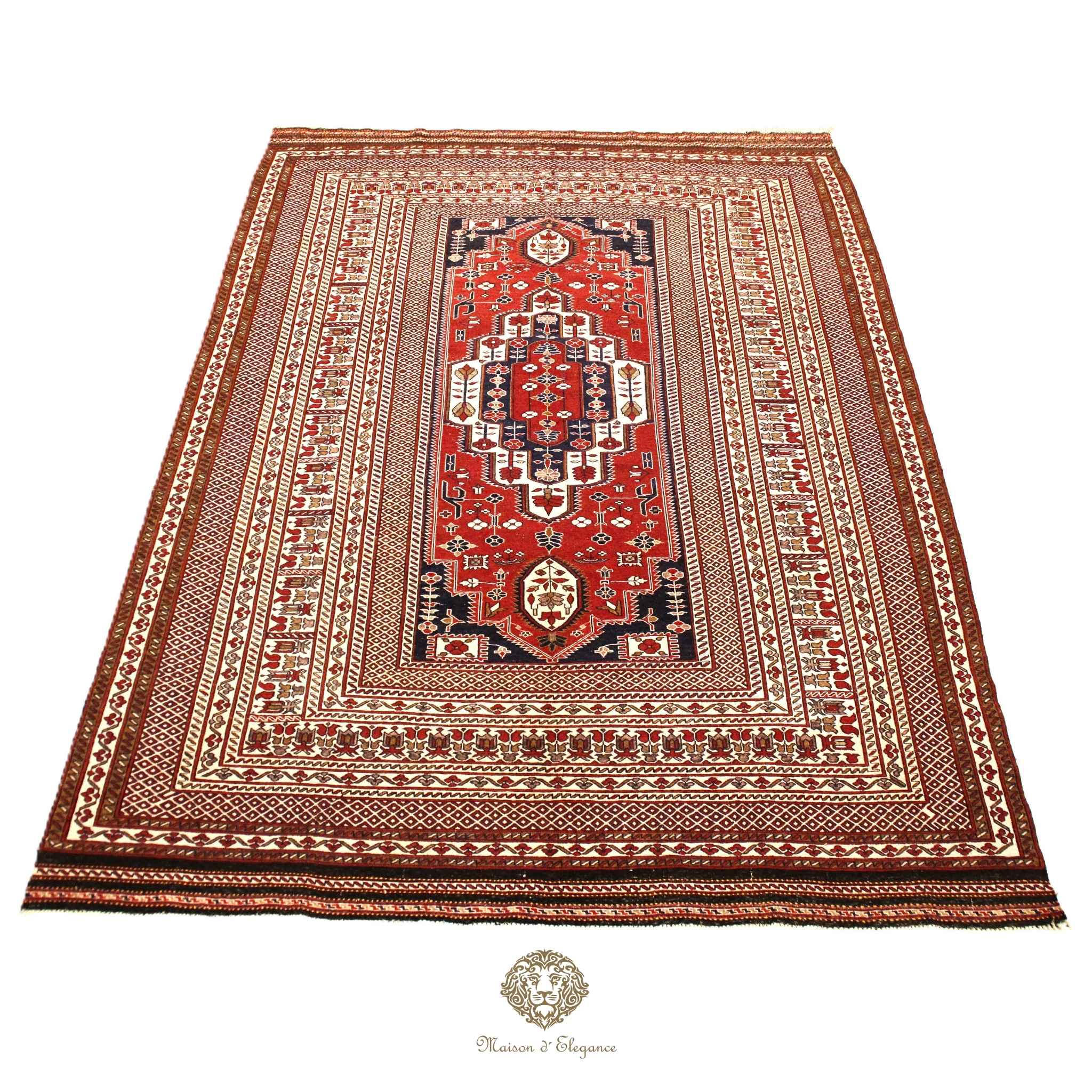Fine Rare Flat-Weave Sumac Persian Wool Kilim | Medallion Design