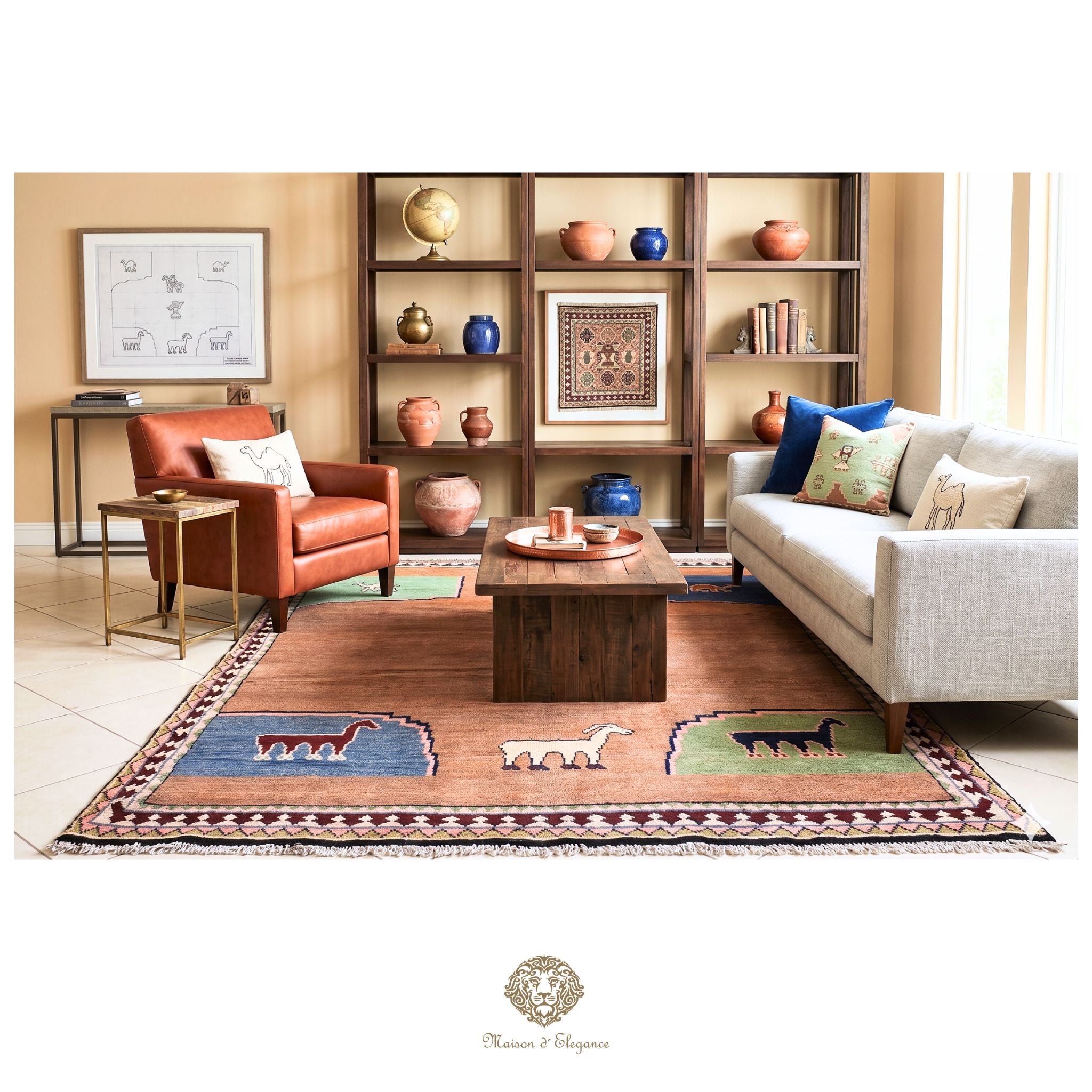 Alfombra persa Trible Gabbeh con tintes naturales | Loribaft de lana hecha a mano 191 x 275 cm